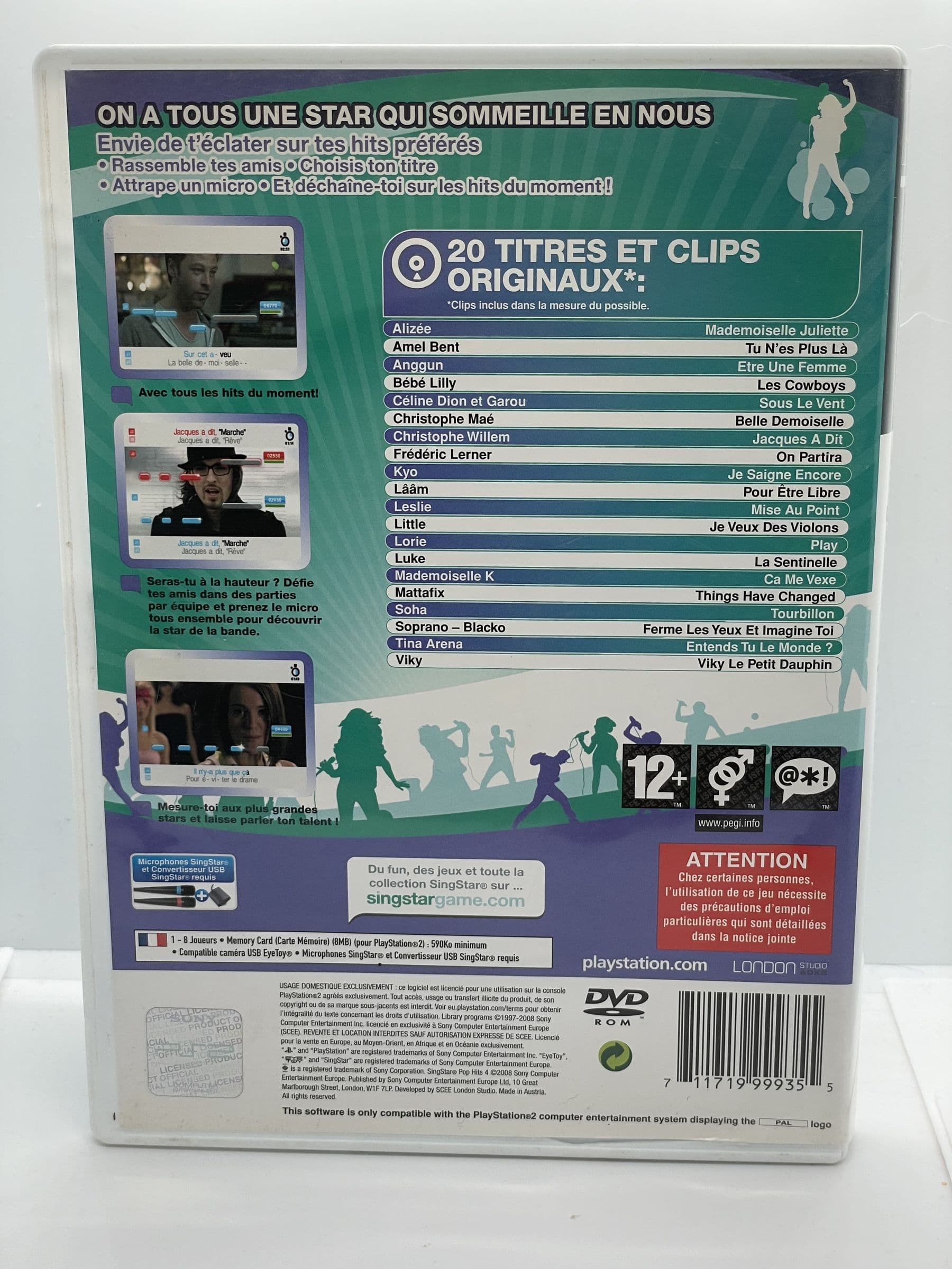 Singstar Pop Hits 4 PS2 (FR)