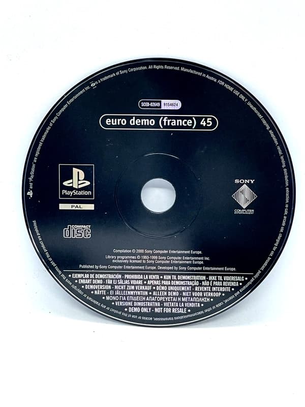 Euro Demo (France) 45 PS1 PSX (game only)