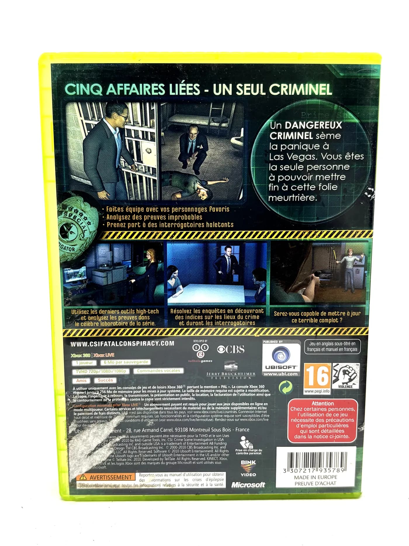 CSI Fatal Conspiracy Xbox 360