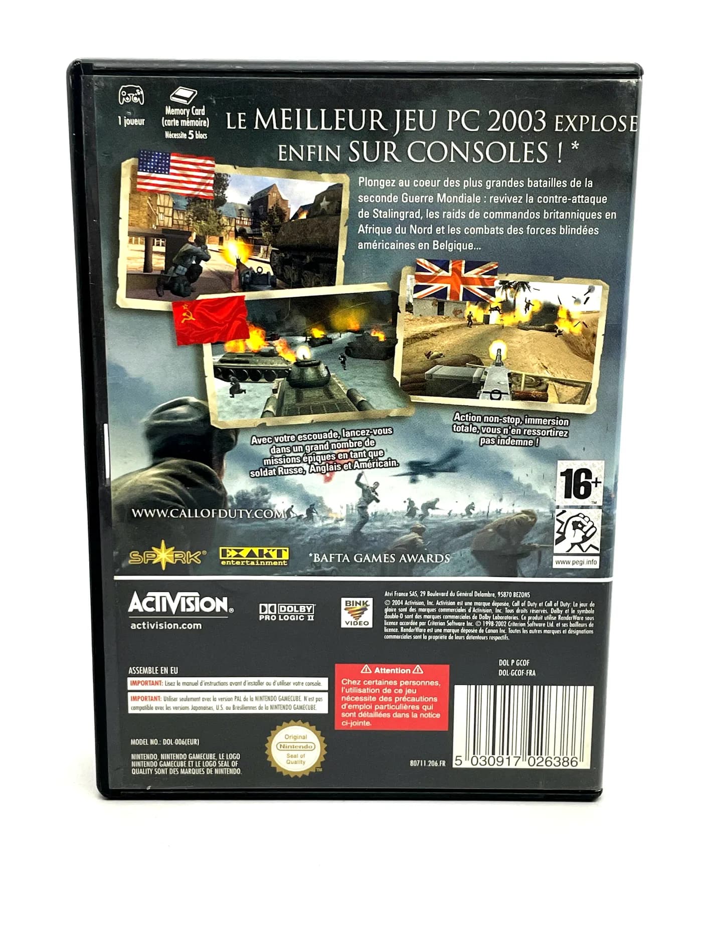 Call of Duty Finest Hour Nintendo GameCube (FR)