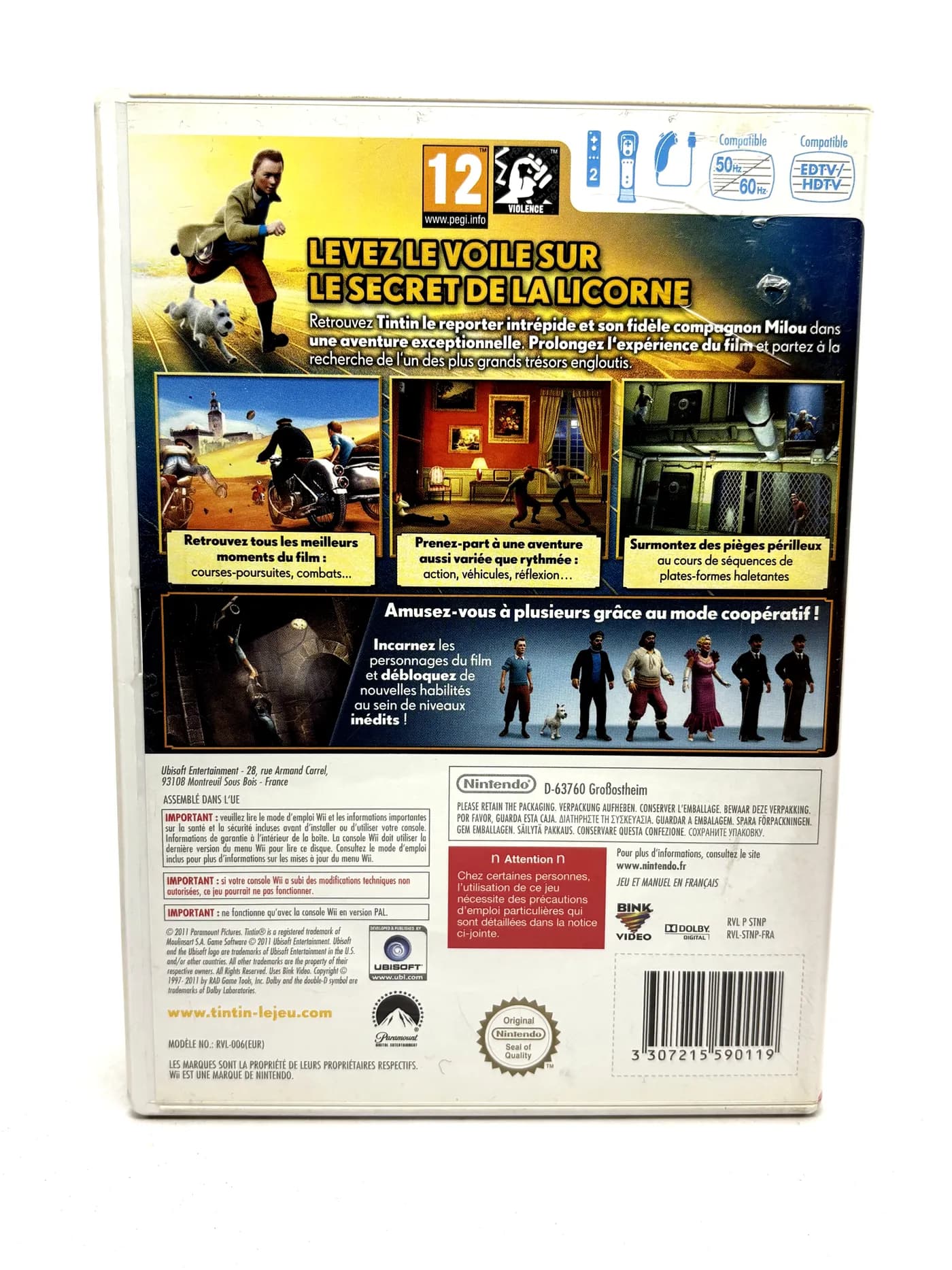 The Adventures of Tintin The Secret of the Unicorn Nintendo Wii
