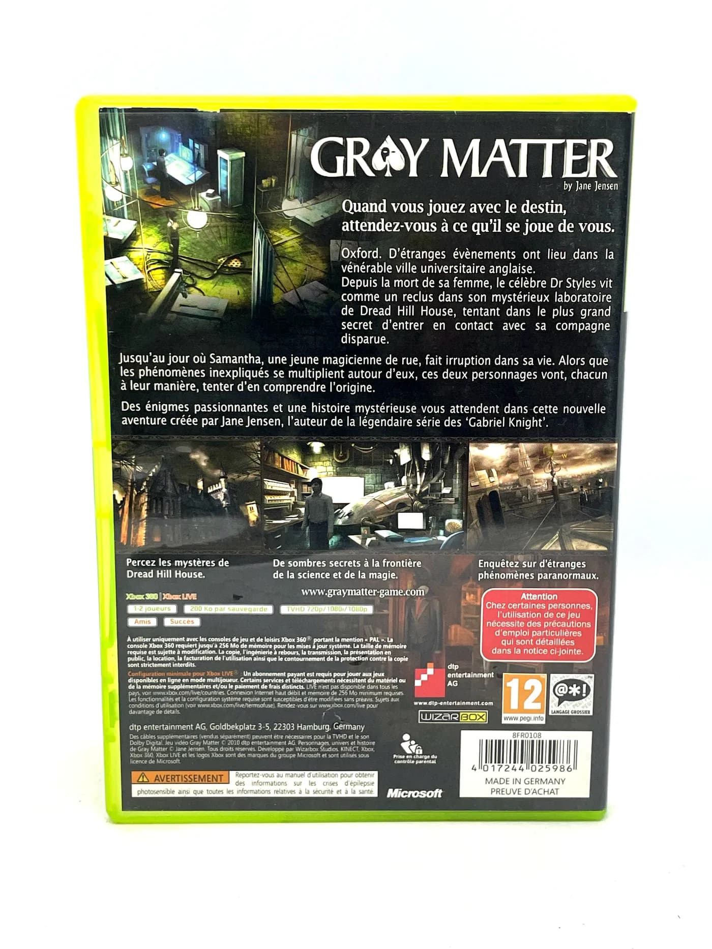 Gray Matter Xbox 360 (FR)