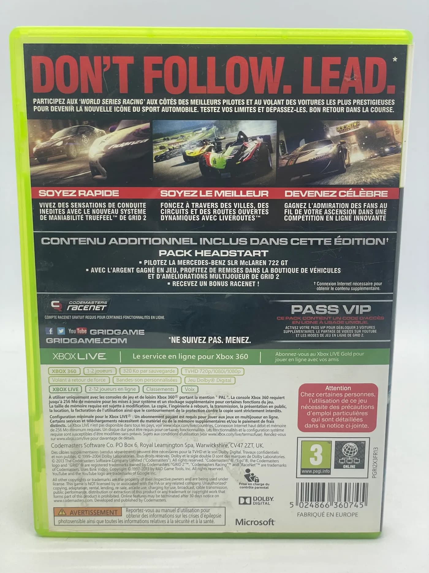 GRID 2 Xbox 360