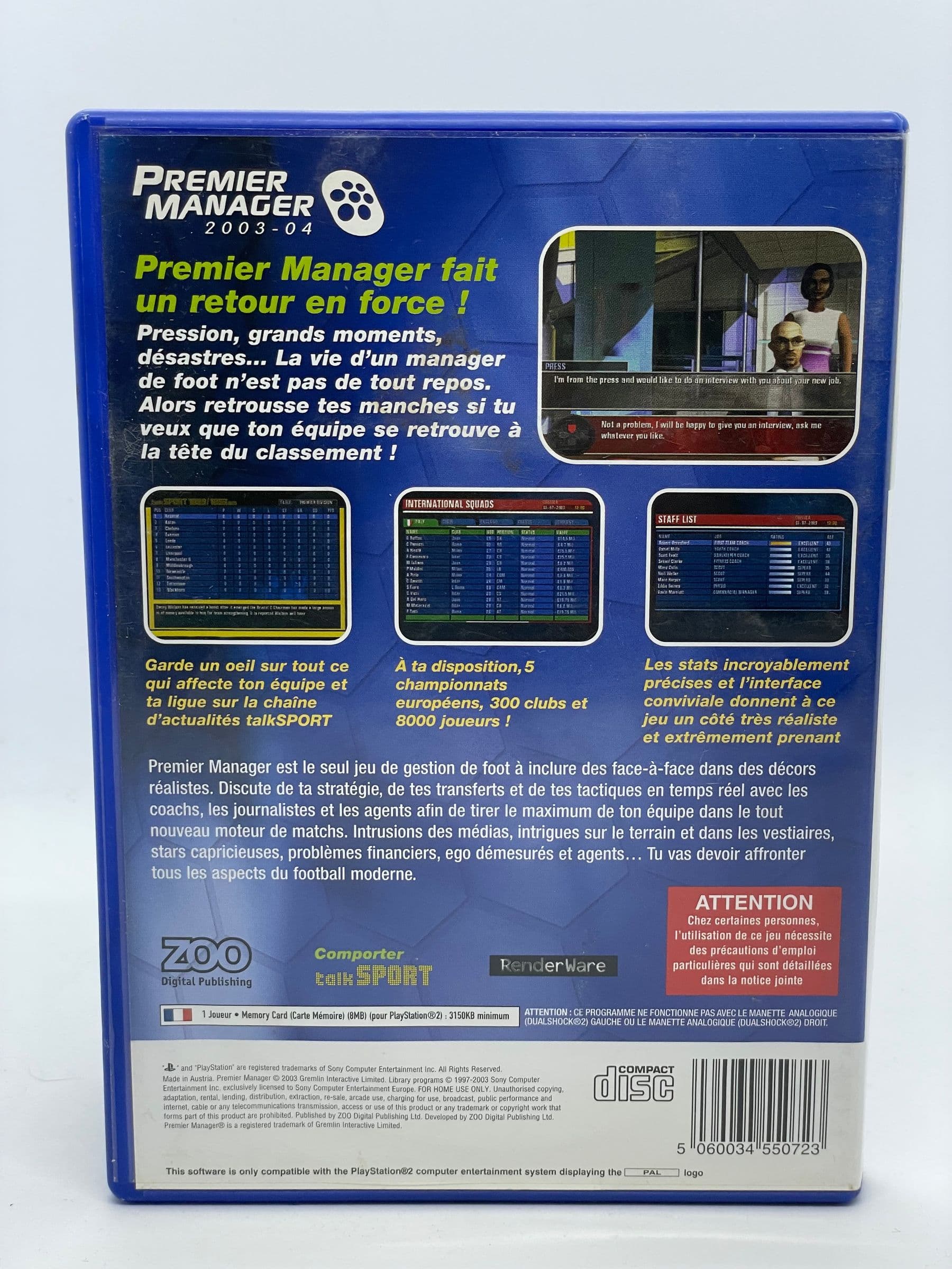 Premier Manager 2003-04 PS2 (FR)