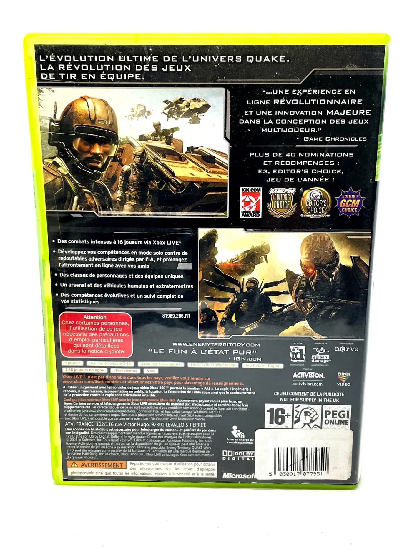 Enemy Terrority Quake Wars Xbox 360
