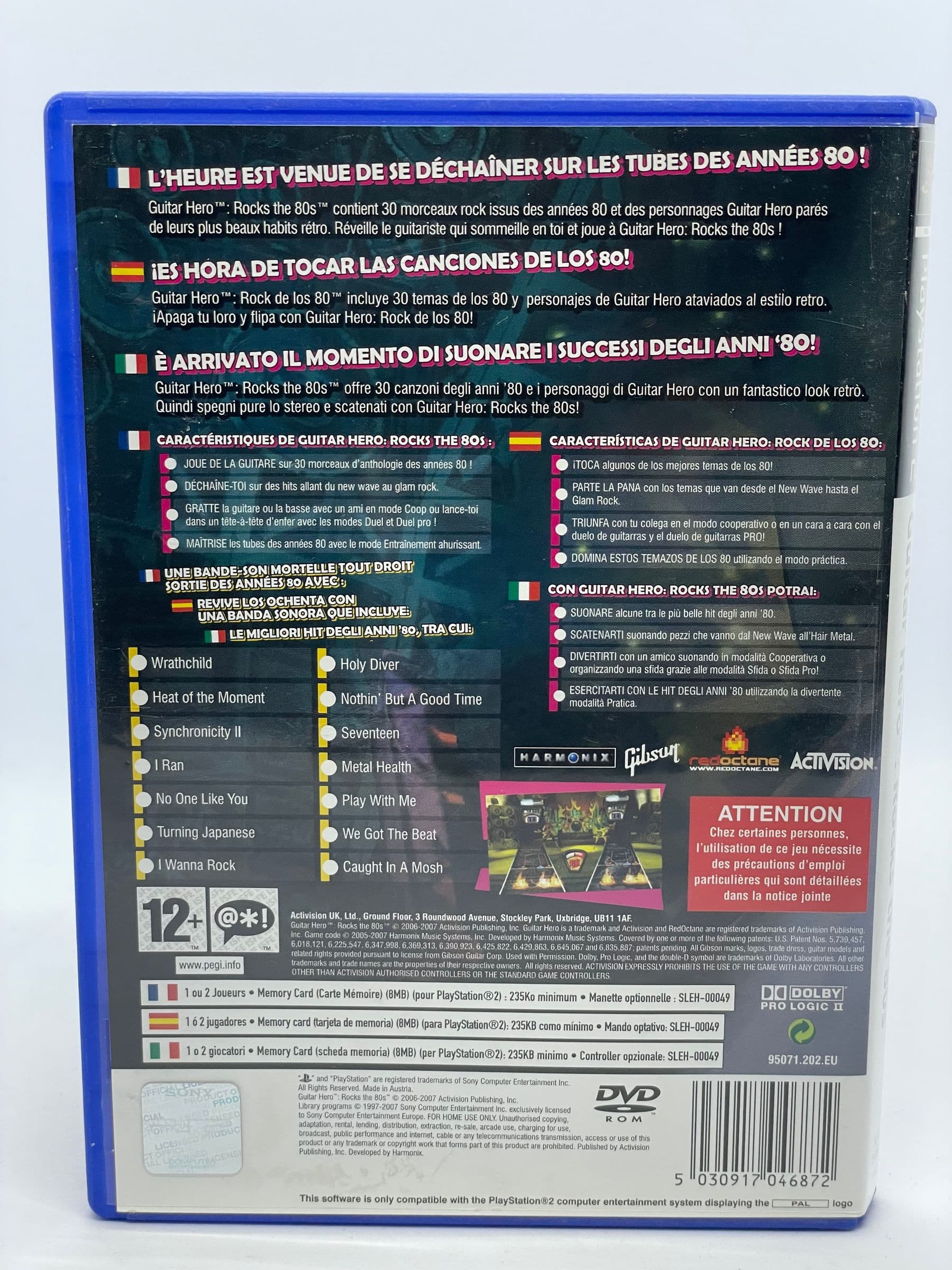 Guitar Hero Rocks the 80s PS2 (FR)