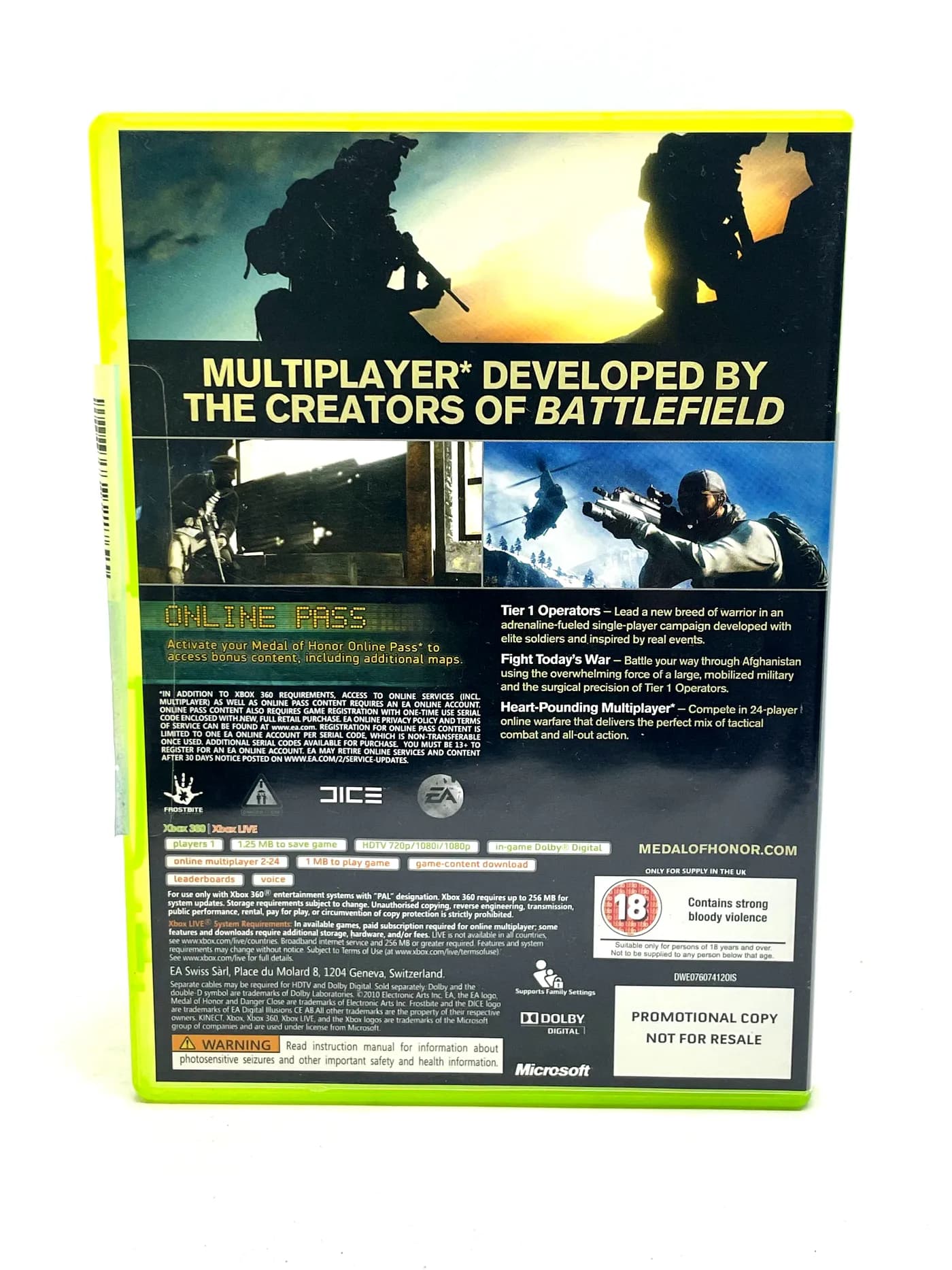 Medal of Honor PROMO Xbox 360