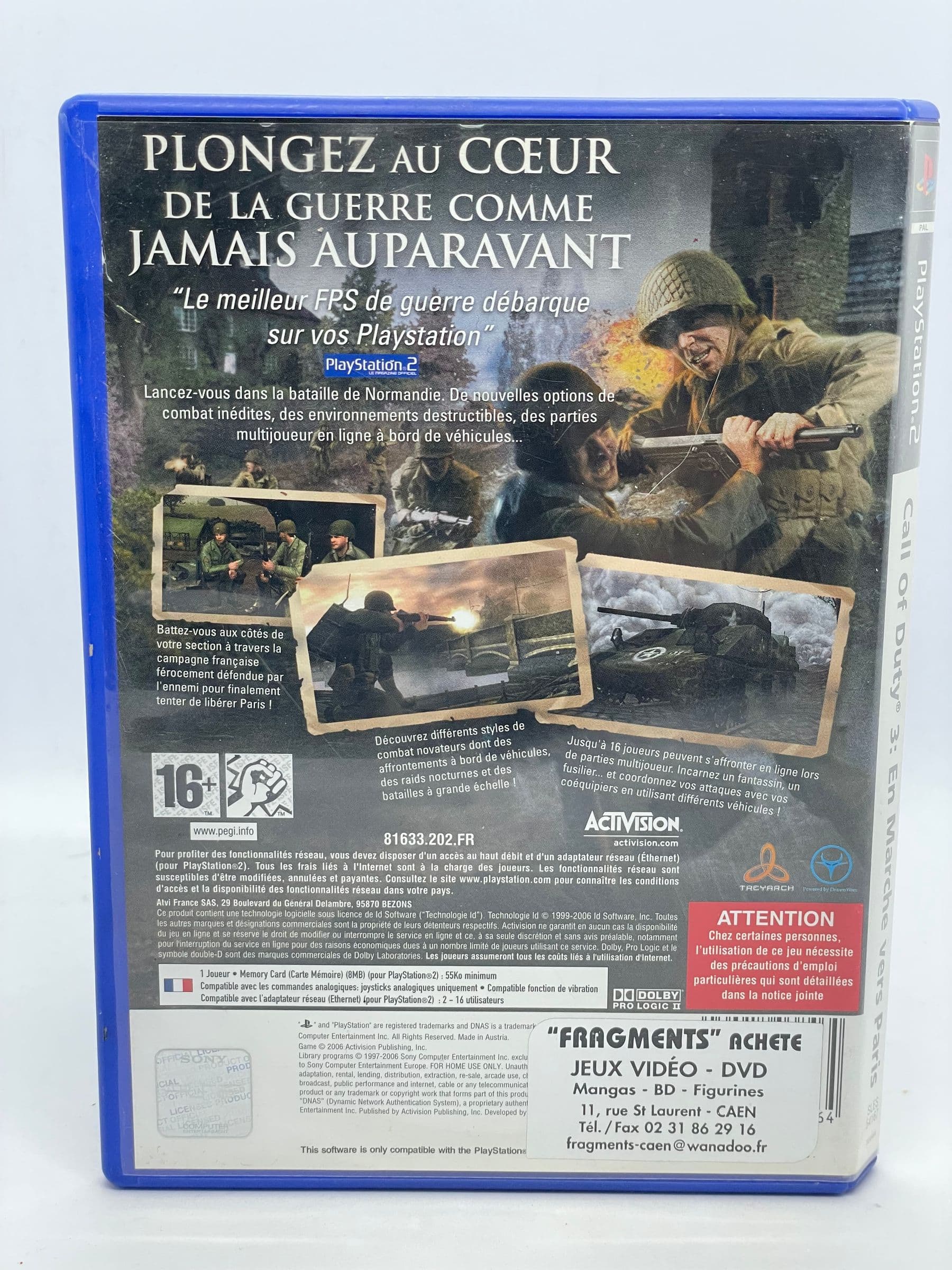 Call of Duty 3 PS2 (FR)