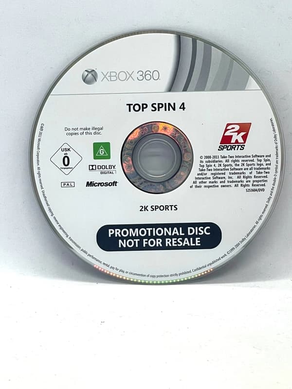 Top Spin 4 PROMO Xbox 360 (game only)