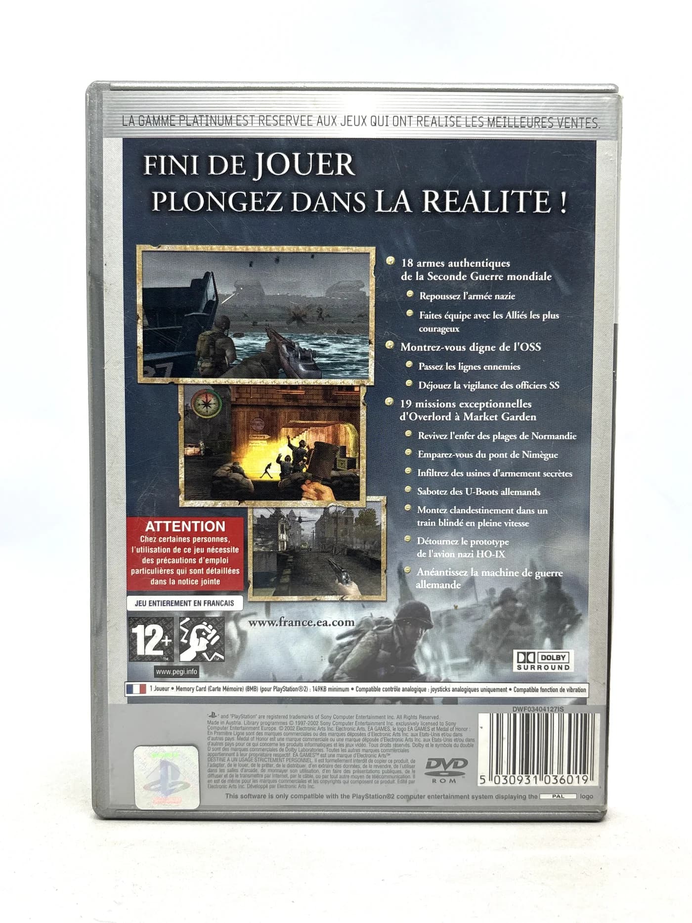 Medal of Honor Frontline PS2 (FR)