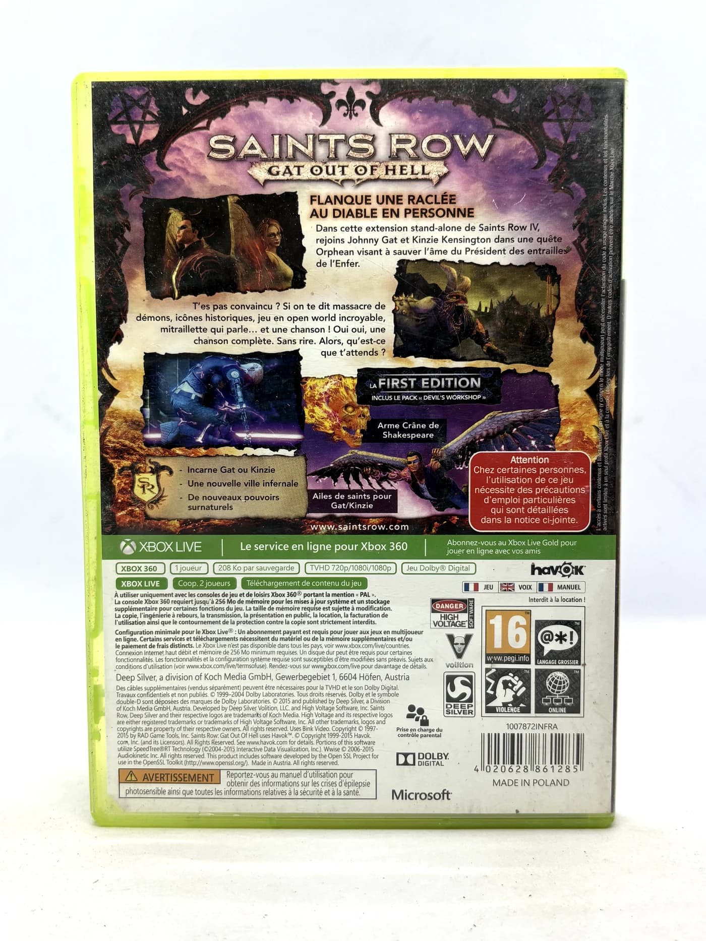 Saints Row Gat Out of Hell Xbox 360