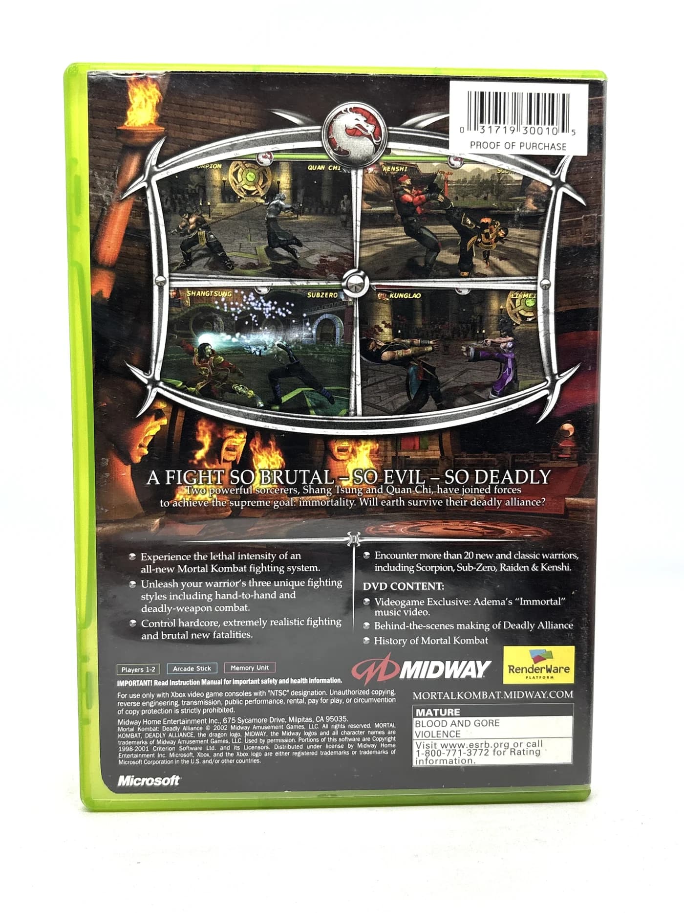 Mortal Kombat Deadly Alliance XBOX