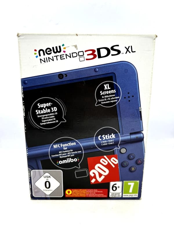 New Nintendo 3DS XL Metallic Blue Console Complete in Box (Top IPS)