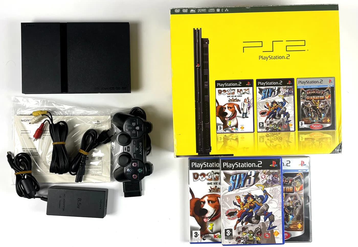 PlayStation 2 PS2 Triple Game Pack Console SCPH-77004 Complete