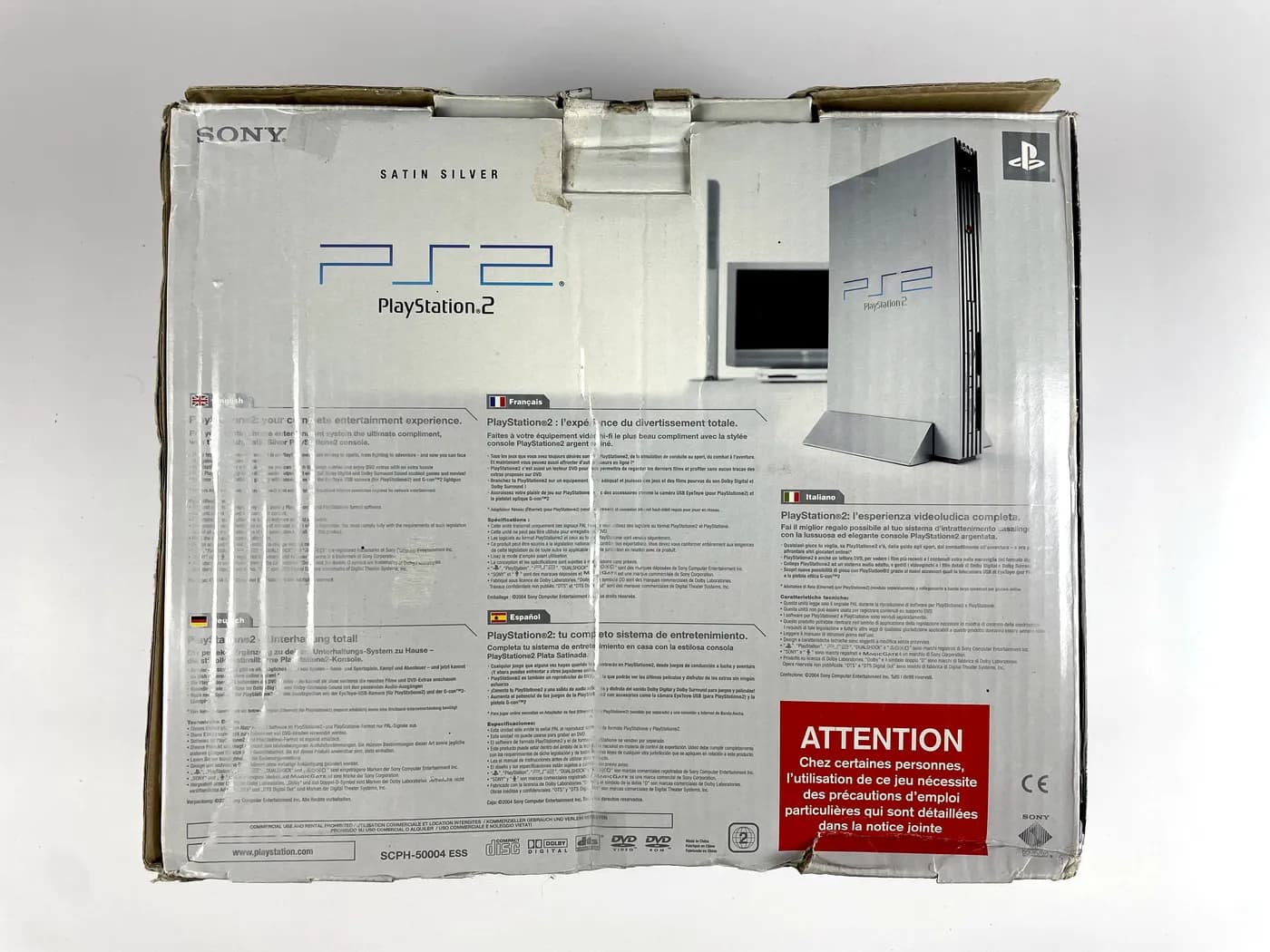 Konsola PlayStation 2 PS2 Satin Silver SCPH-50004 Komplet
