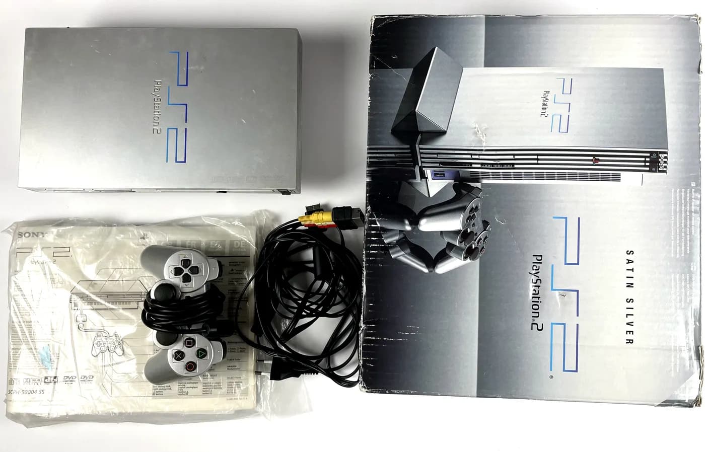 Konsola PlayStation 2 PS2 Satin Silver SCPH-50004 Komplet