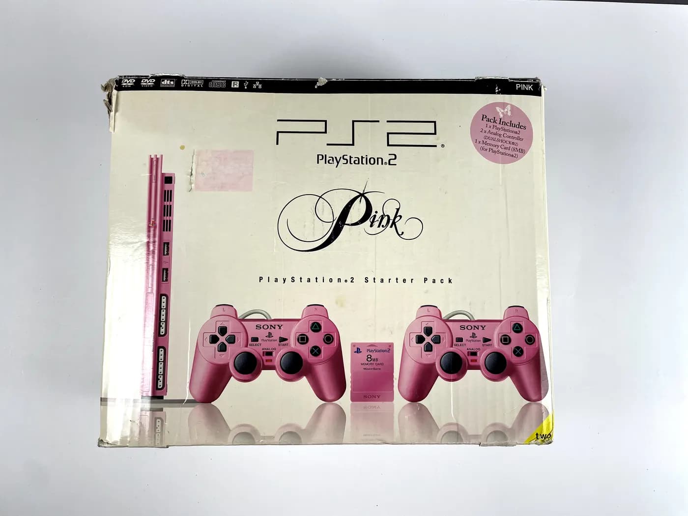 PlayStation 2 PS2 Slim Pink Console SCPH-77004 + Cardboard Set