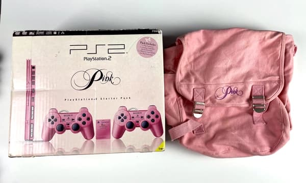 PlayStation 2 PS2 Slim Pink Console SCPH-77004 + Bag Unikat Complete