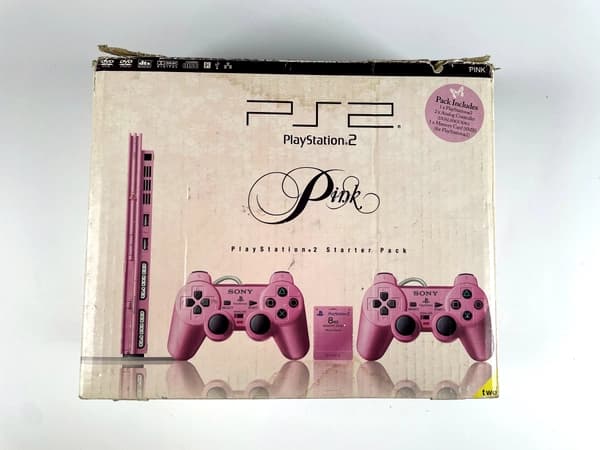PlayStation 2 PS2 Slim Pink Console SCPH-77004 + Cardboard Set