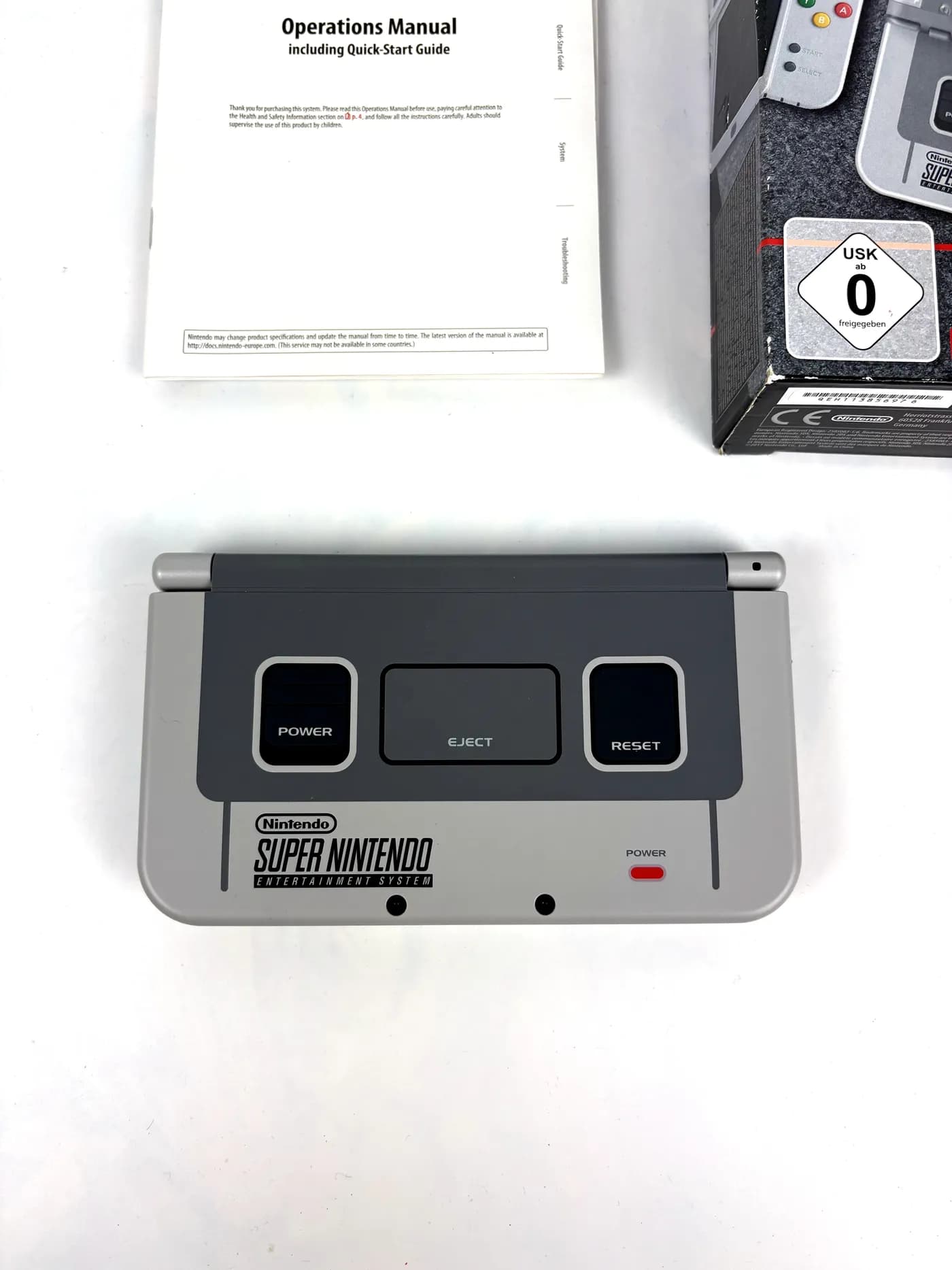 New Nintendo 3DS XL Super Nintendo Edition Console PERFECT Complete Set