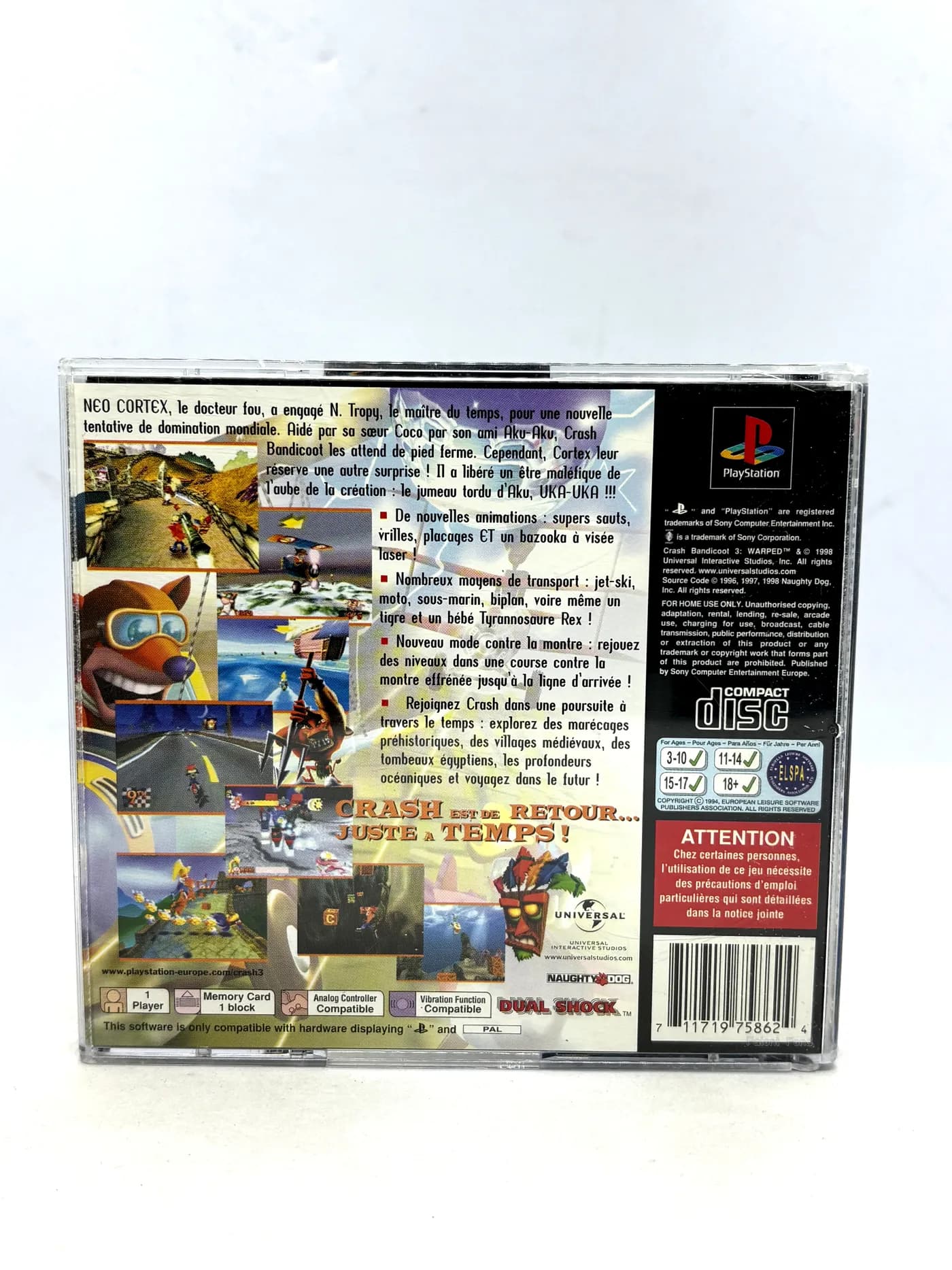Crash Bandicoot 3 Warped PS1 PSX