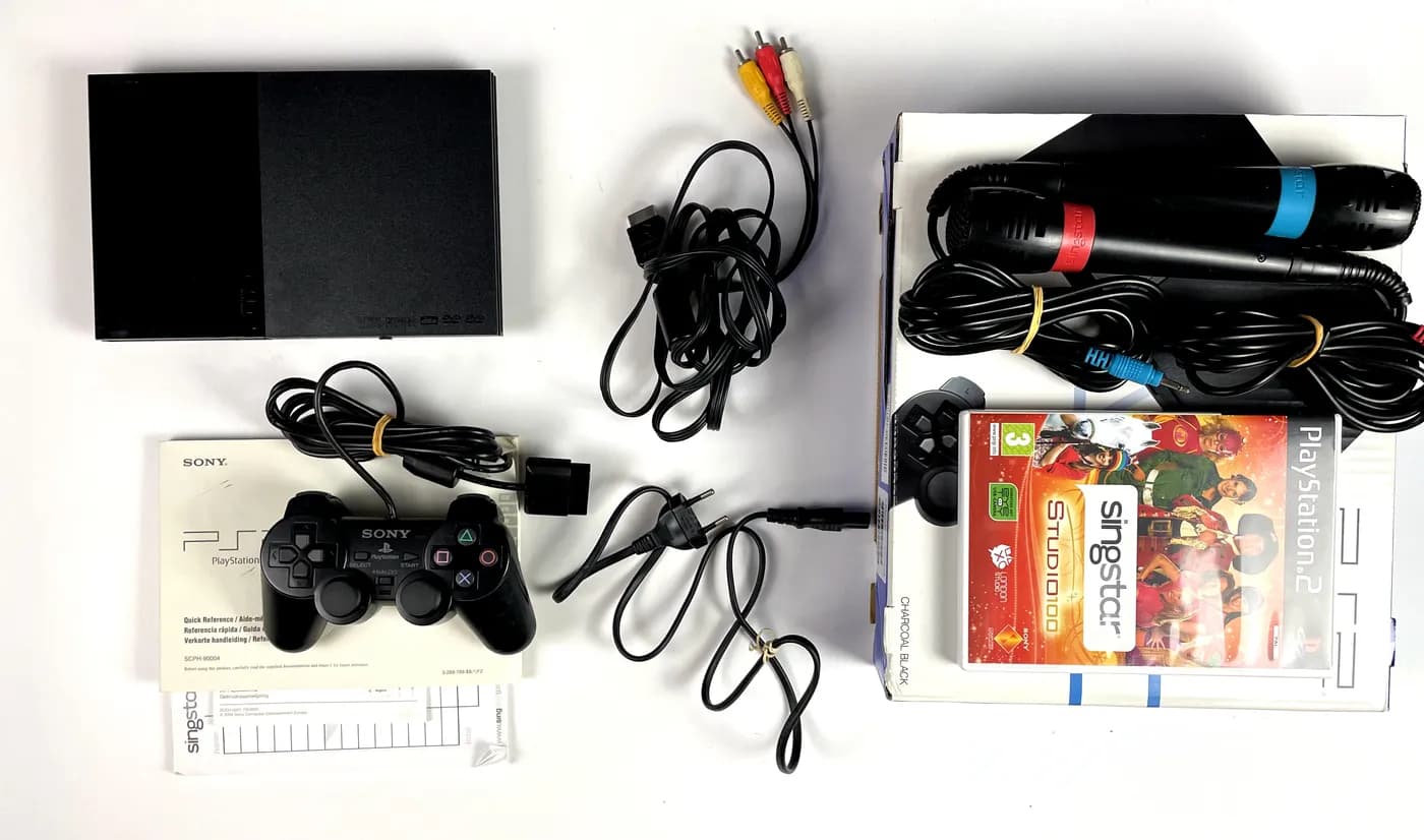 PlayStation 2 PS2 Slim Singstar Studio 100 Pack SCPH-90004 Console Set