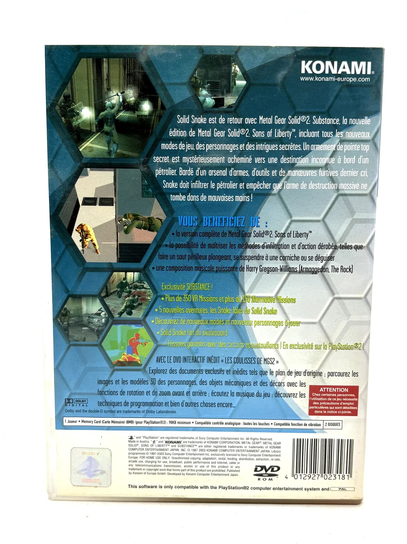 Metal Gear Solid 2 Substance PS2