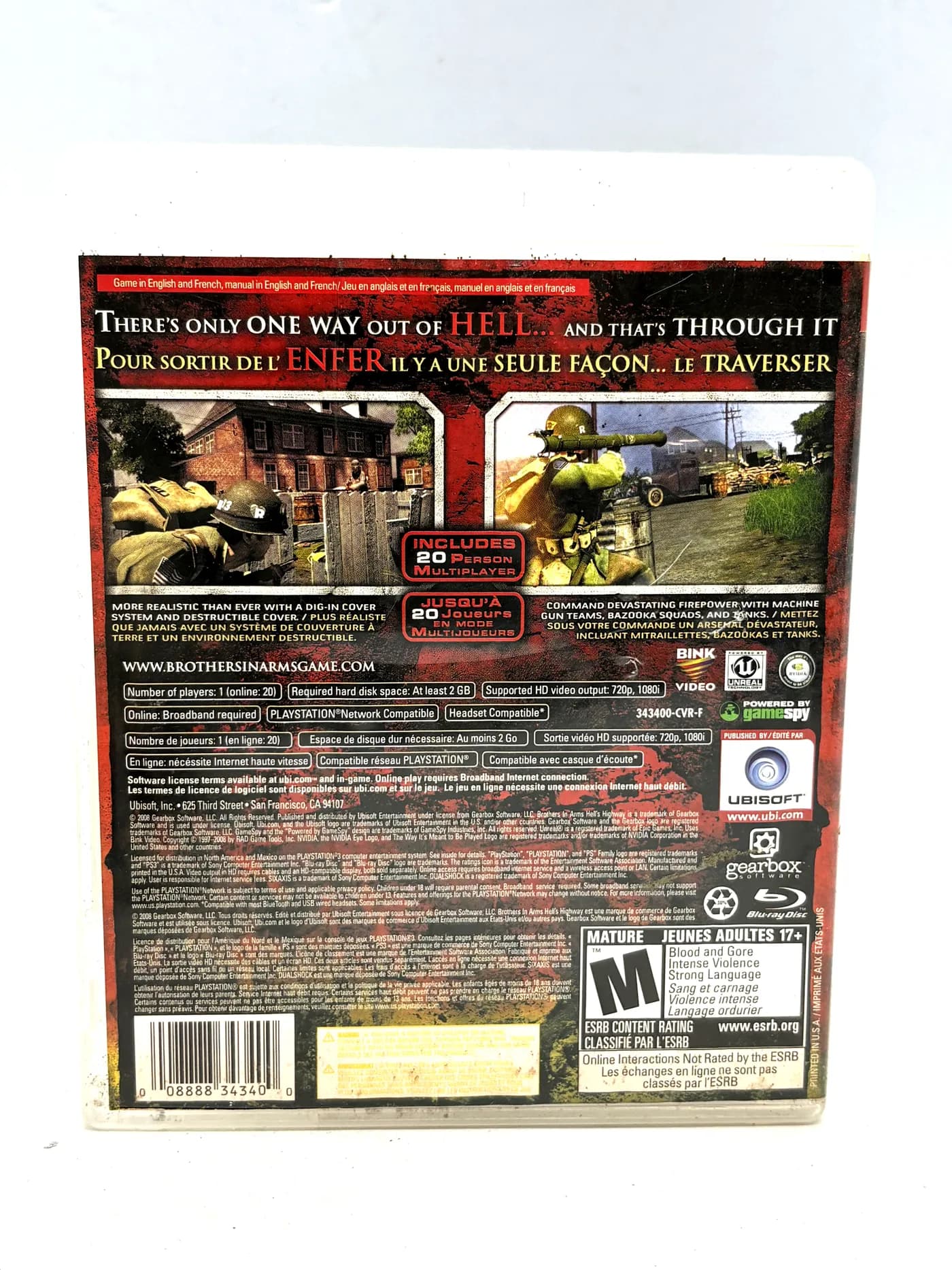 Brothers in Arms Hell's Highway PS3 NTSC-U
