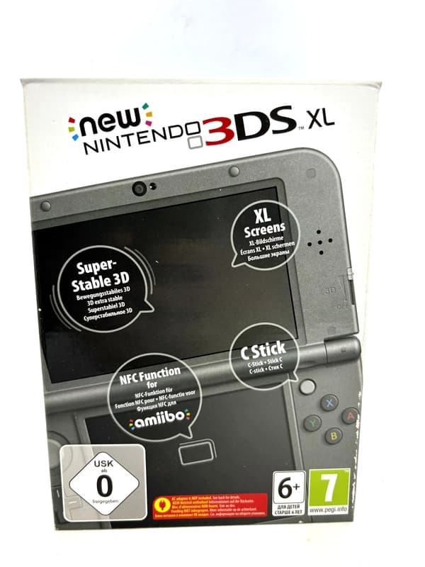 New Nintendo 3DS XL Metallic Black Console Complete in Box (Top IPS)