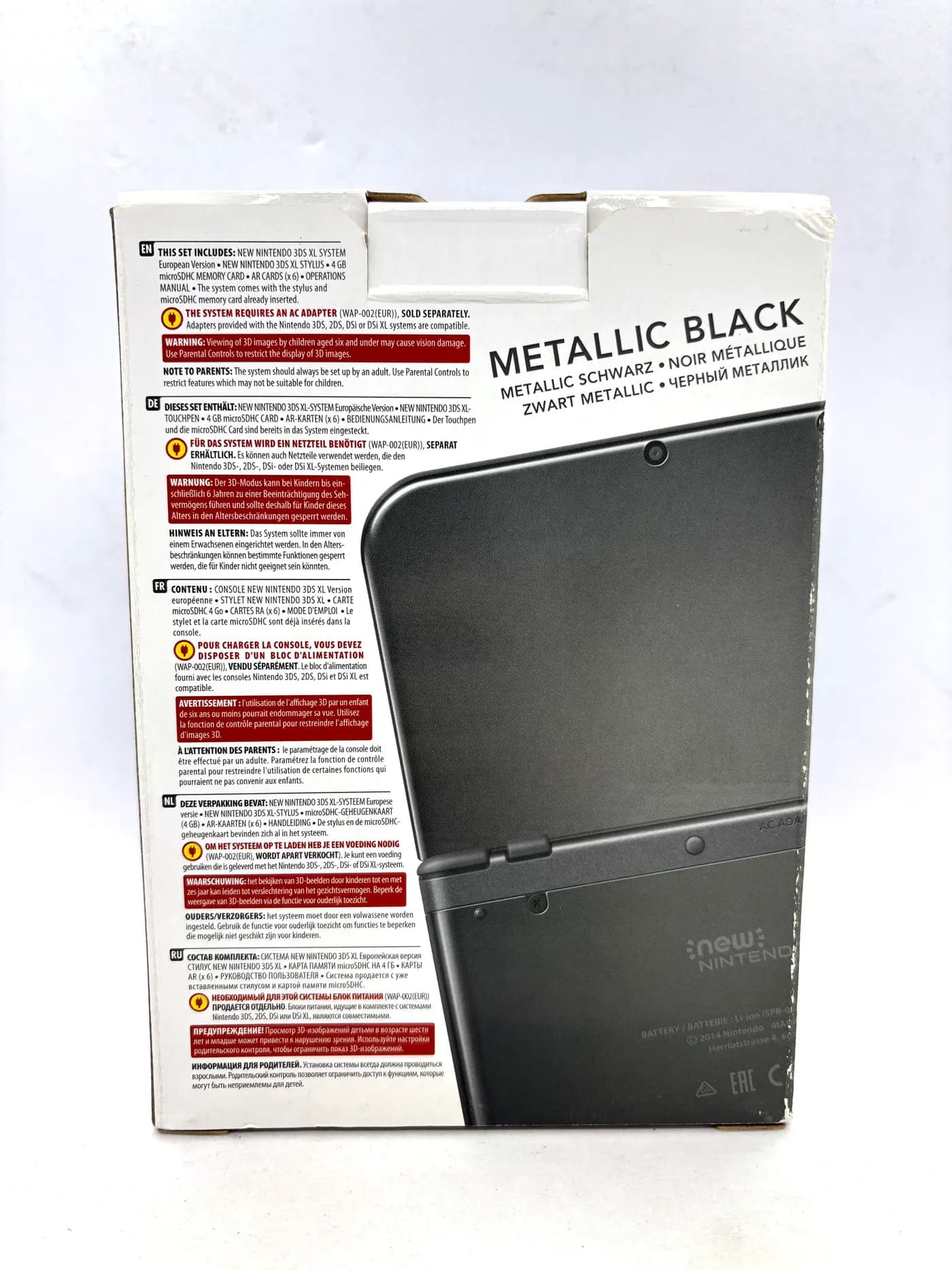 New Nintendo 3DS XL Metallic Black Console Complete in Box (Top IPS)