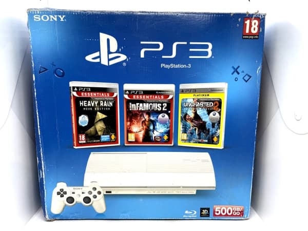 PlayStation 3 White CECH-4004C 500GB Console Complete Set