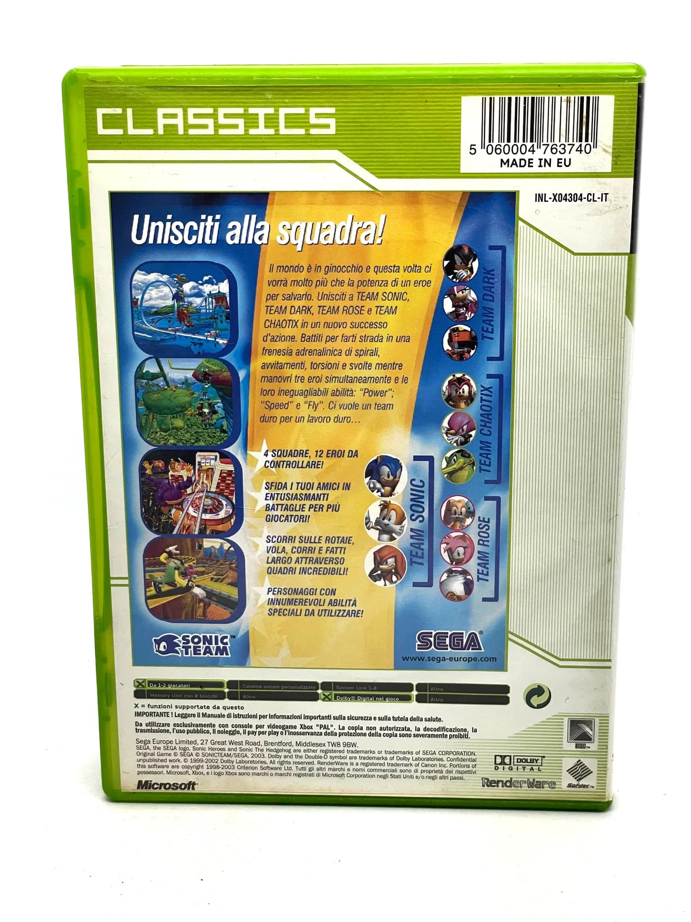 Sonic Heroes XBOX