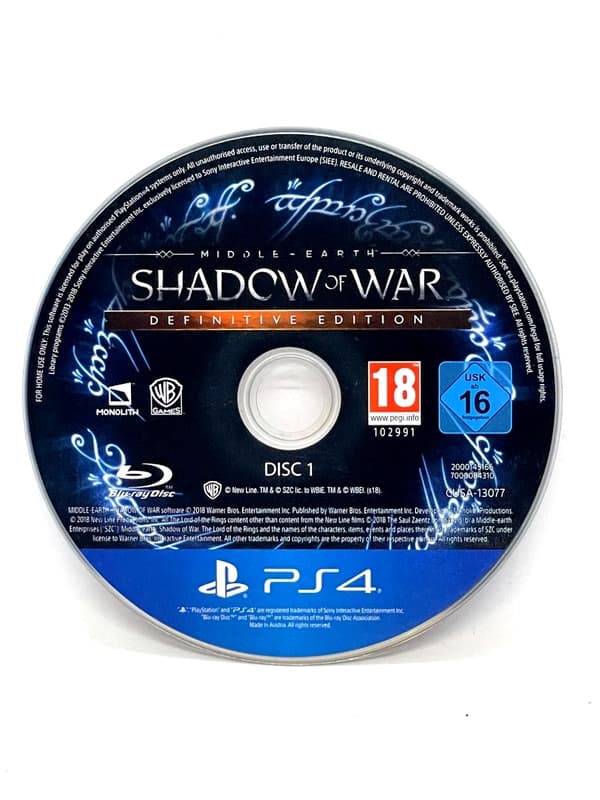 Middle-Earth Shadow of War Definitive Edition PS4 (game only)