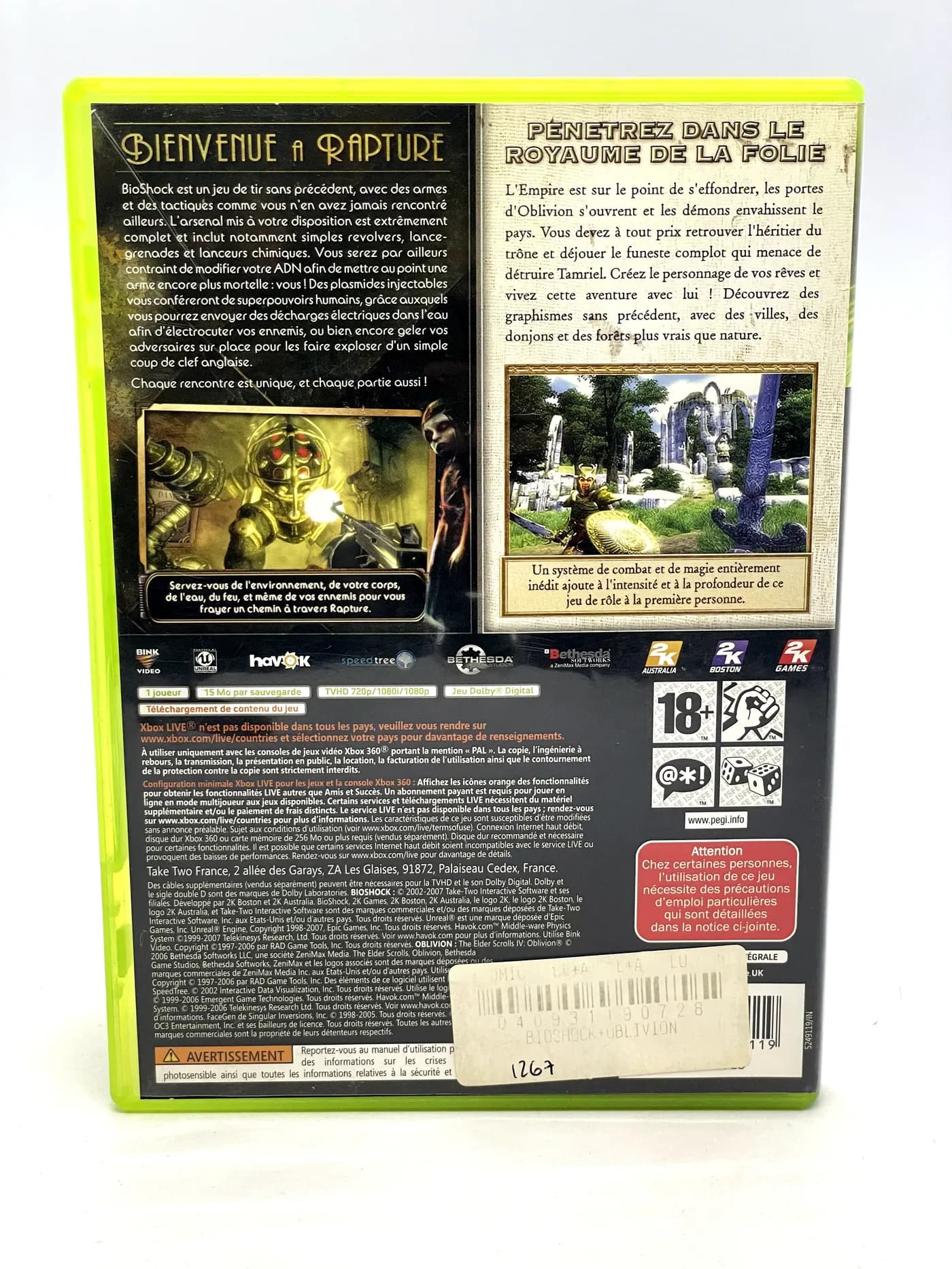 Bioshock + The Elder Scrolls IV Oblivion Double Pack Xbox 360