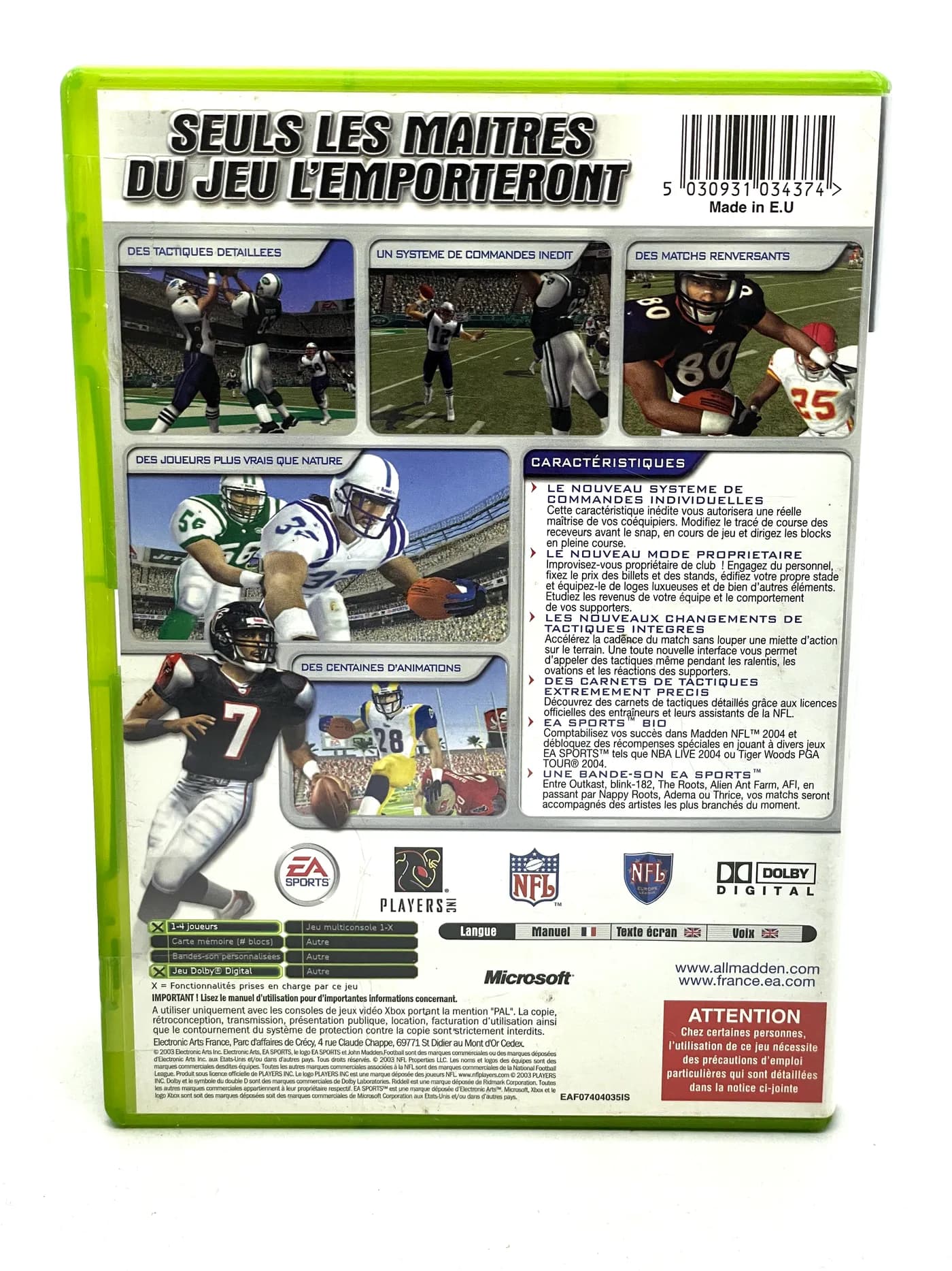 NFL Madden 2004 XBOX