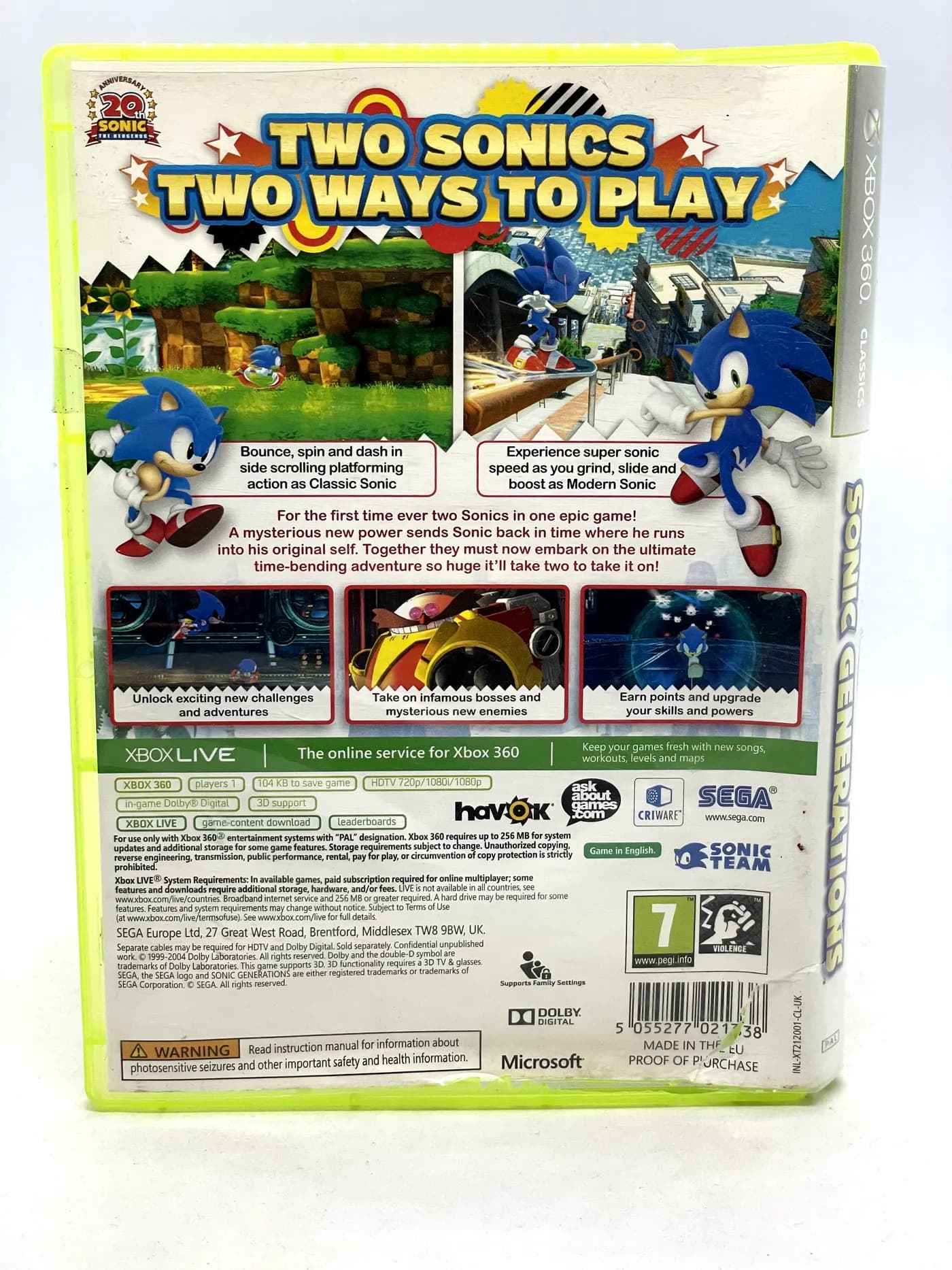 Sonic Generations Xbox 360