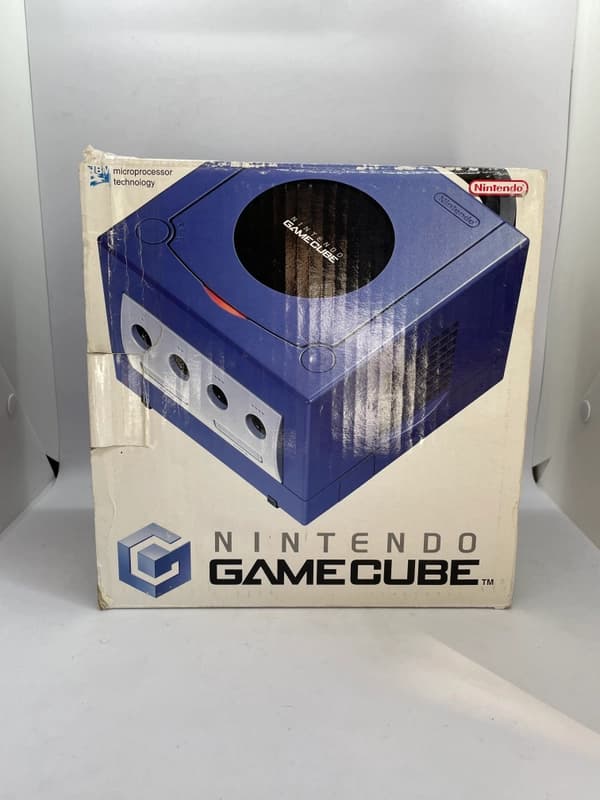 Nintendo GameCube Blue Console + Cardboard Box + Manual Set