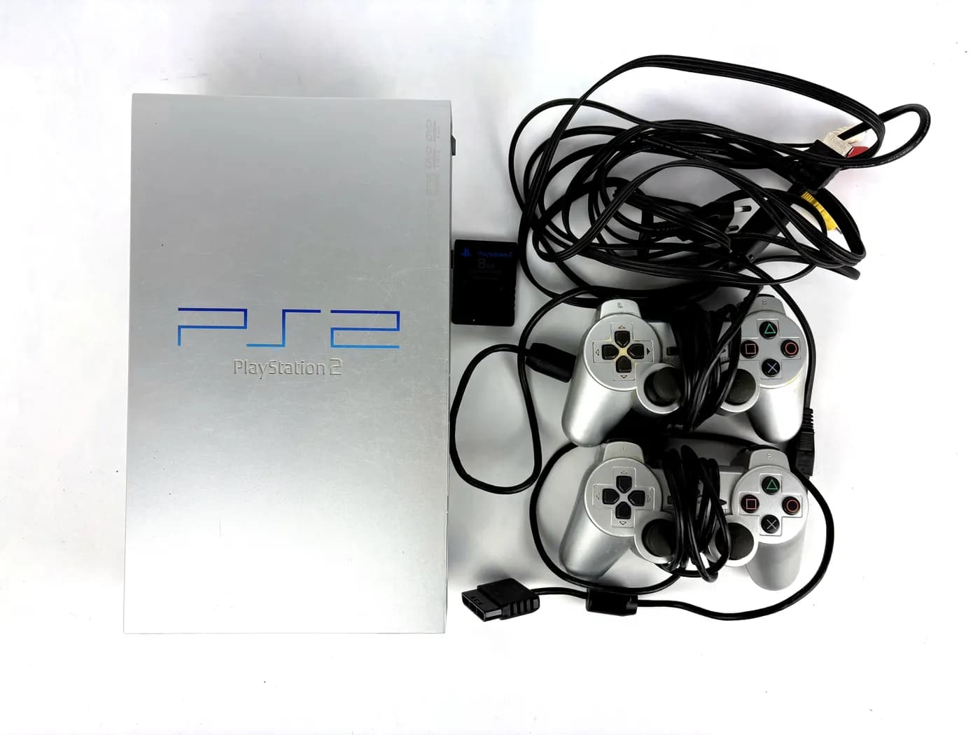 PlayStation 2 Satin Silver SCPH-50004 Prestige Line Console Complete