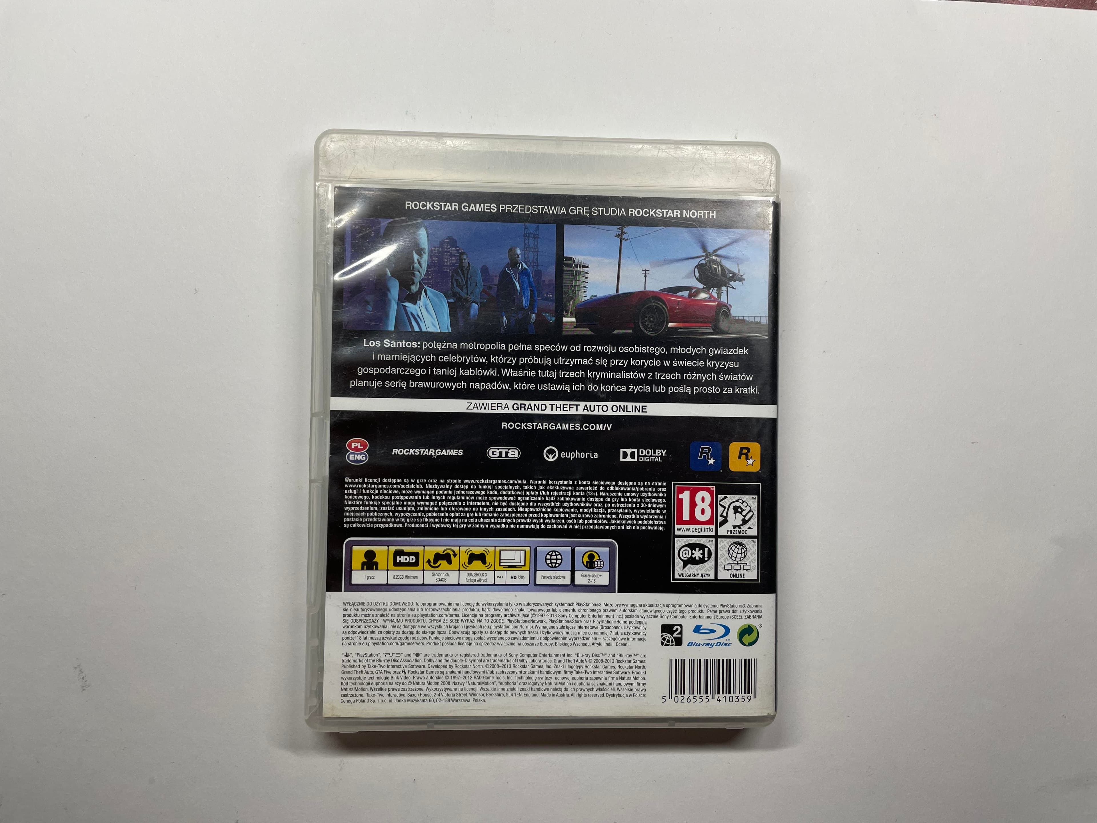 Grand Theft Auto V PS3 / Wersja PL / Komplet