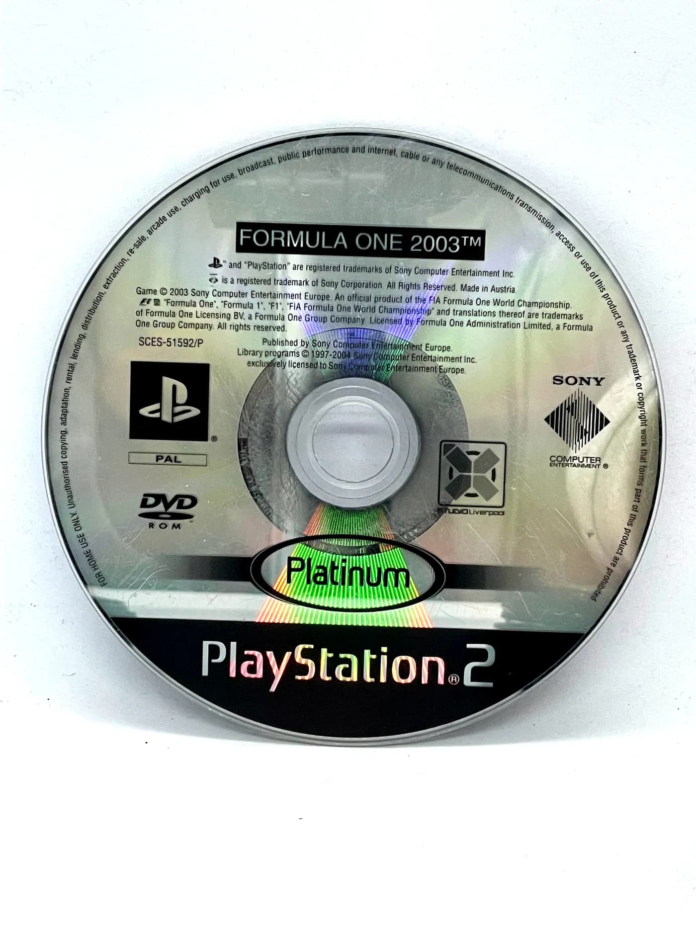 Formula One 2003 PS2 (game only)