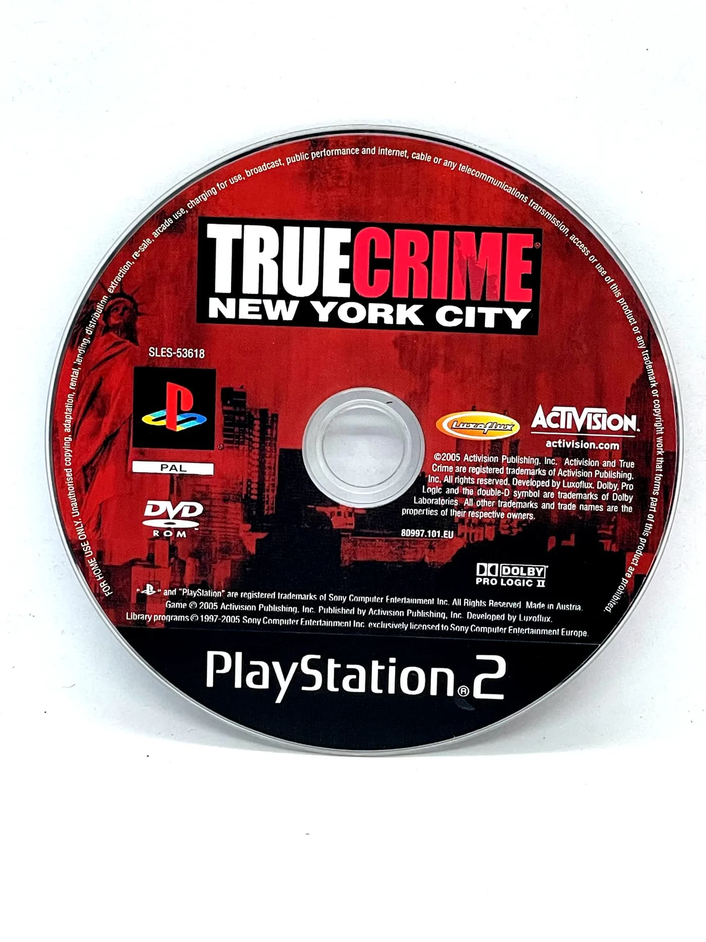 True Crime New York City PS2 (game only)