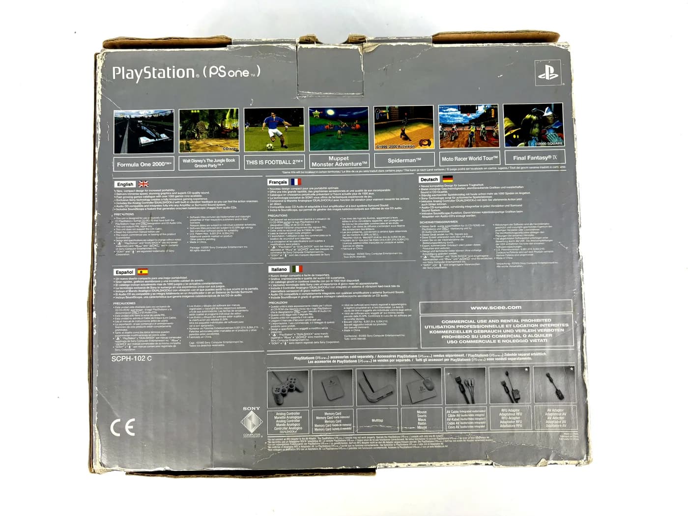 PS One PlayStation 1 Console SCPH-102C + Box + Manual Set
