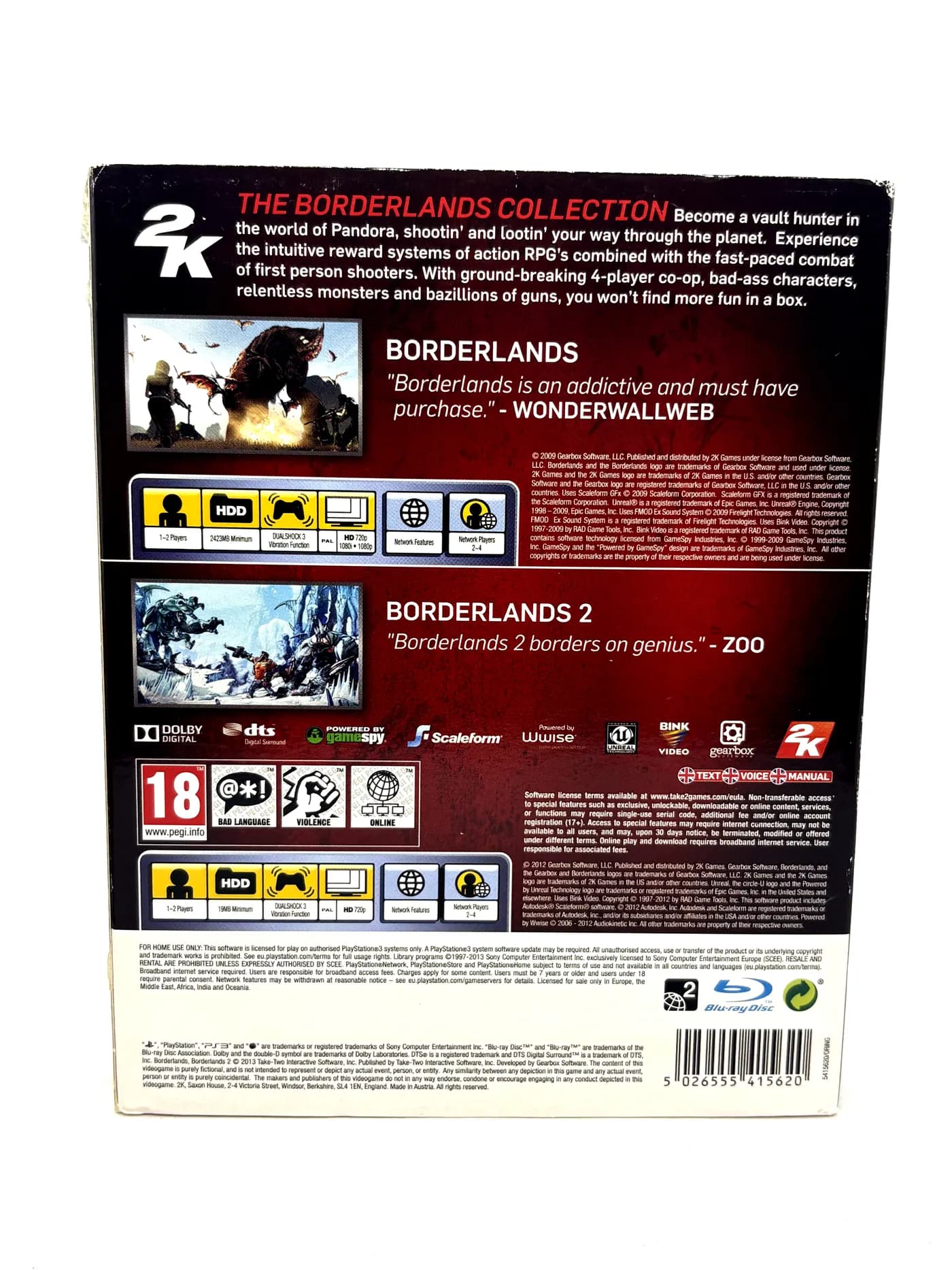 Borderlands 1 and Borderlands 2 Bundle Collection PS3