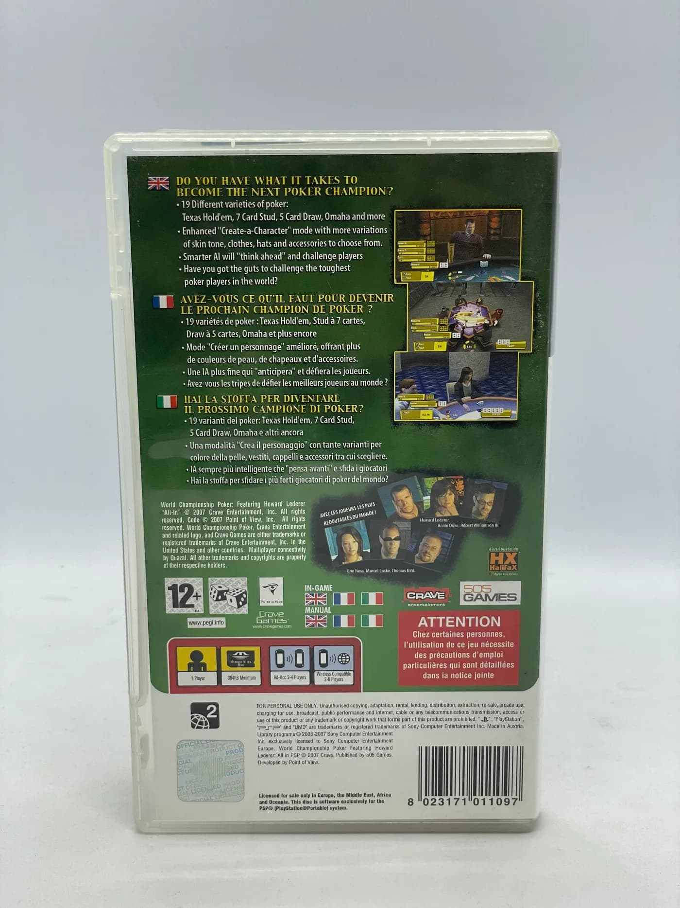 World Championship Poker featuring Howard Lederer All-In PSP