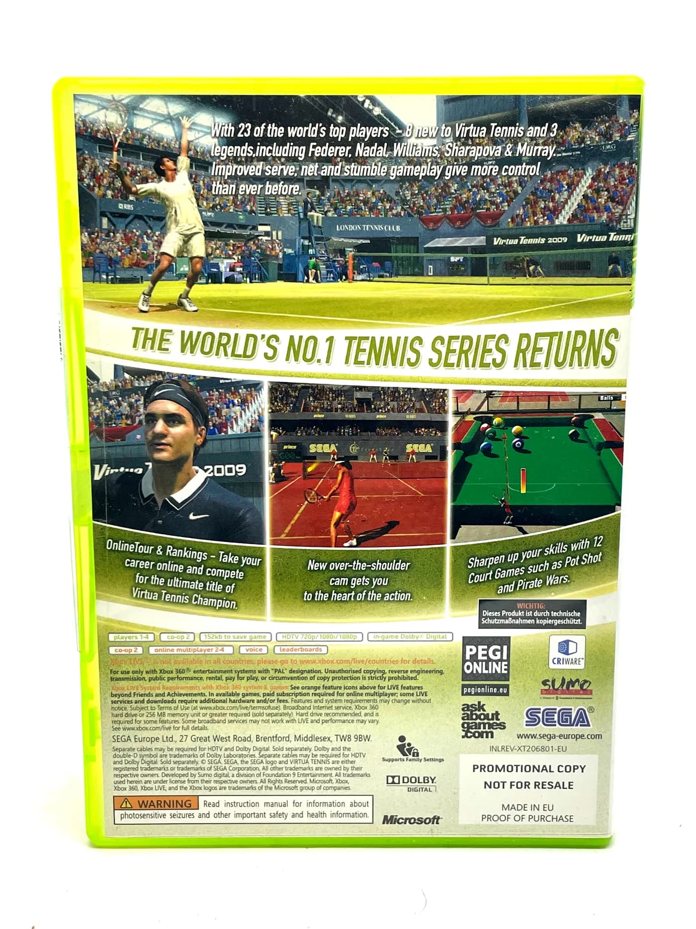 Virtua Tennis 2009 PROMO Xbox 360