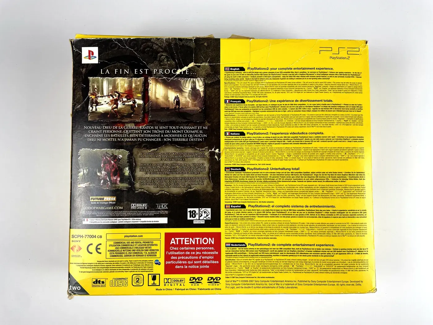 PlayStation 2 PS2 Slim God of War 2 Pack Console SCPH-77004 Set UNIQUE