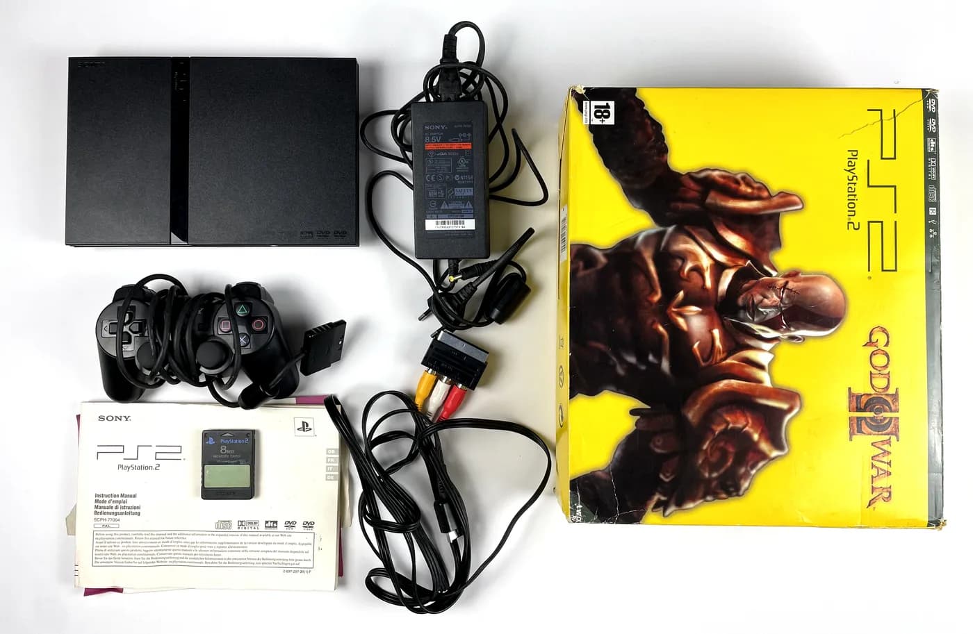 PlayStation 2 PS2 Slim God of War 2 Pack Console SCPH-77004 Set UNIQUE