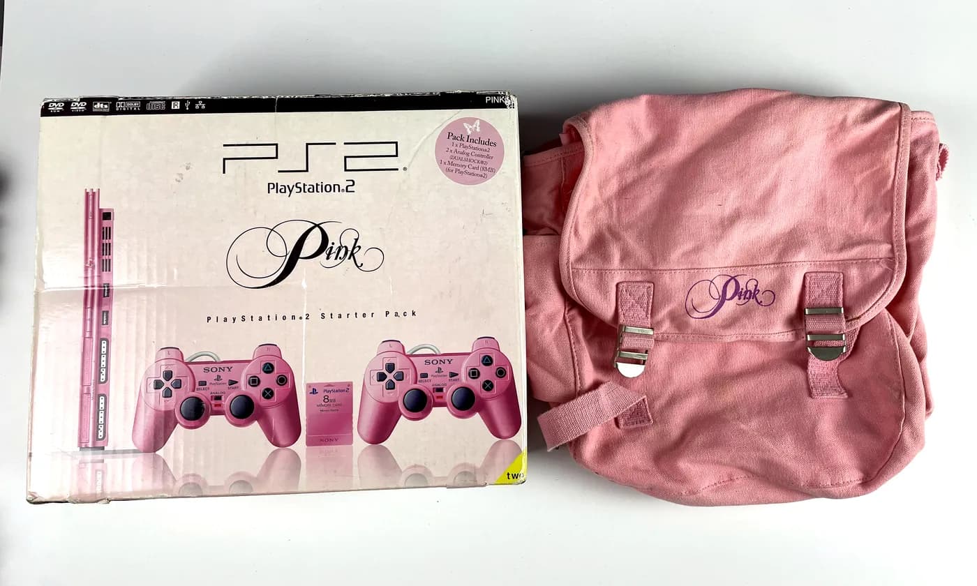 PlayStation 2 PS2 Slim Pink Console SCPH-77004 + Bag Unikat Complete