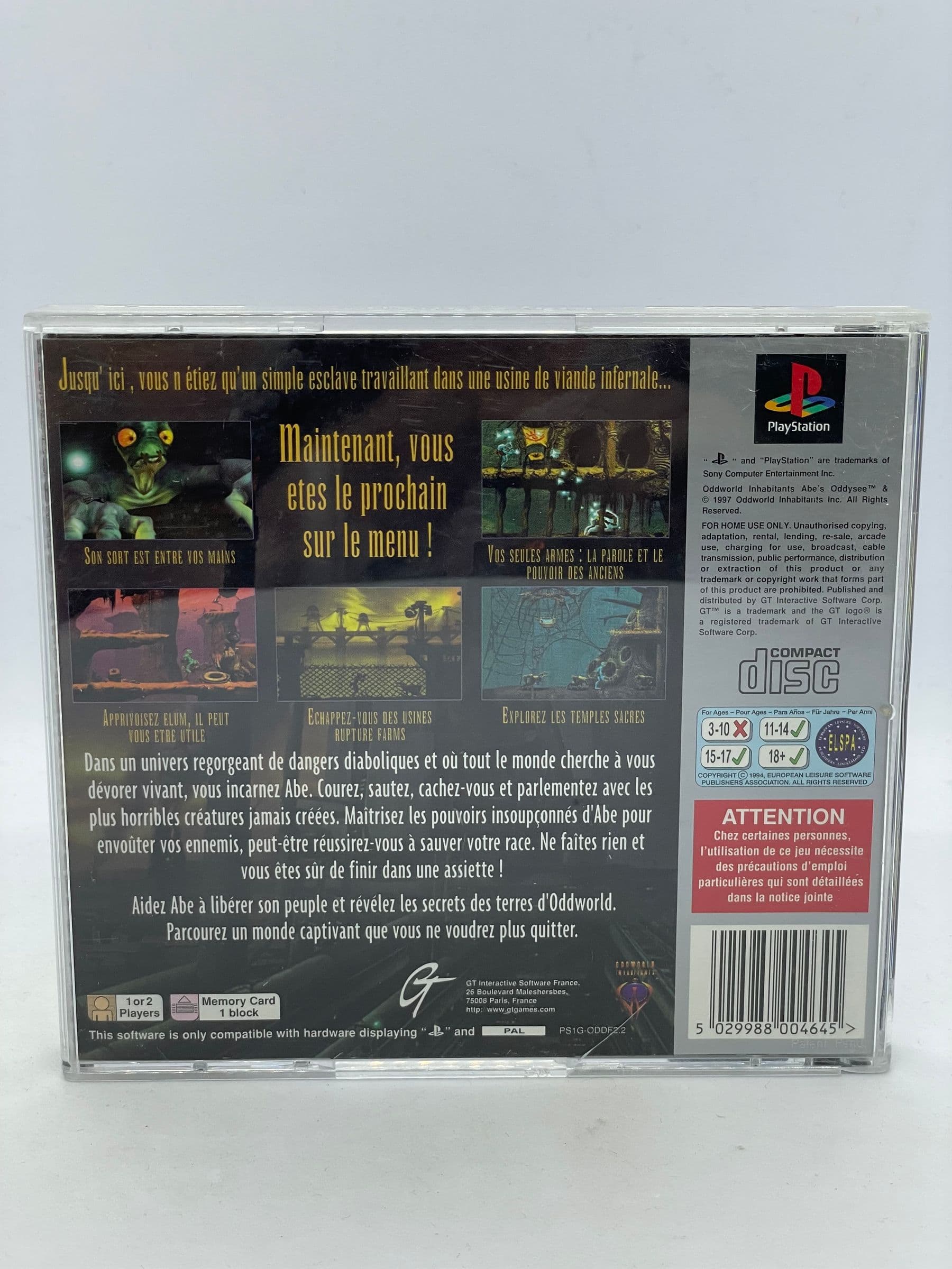 Oddworld: Abe's Oddysee PS1 PSX (FR)