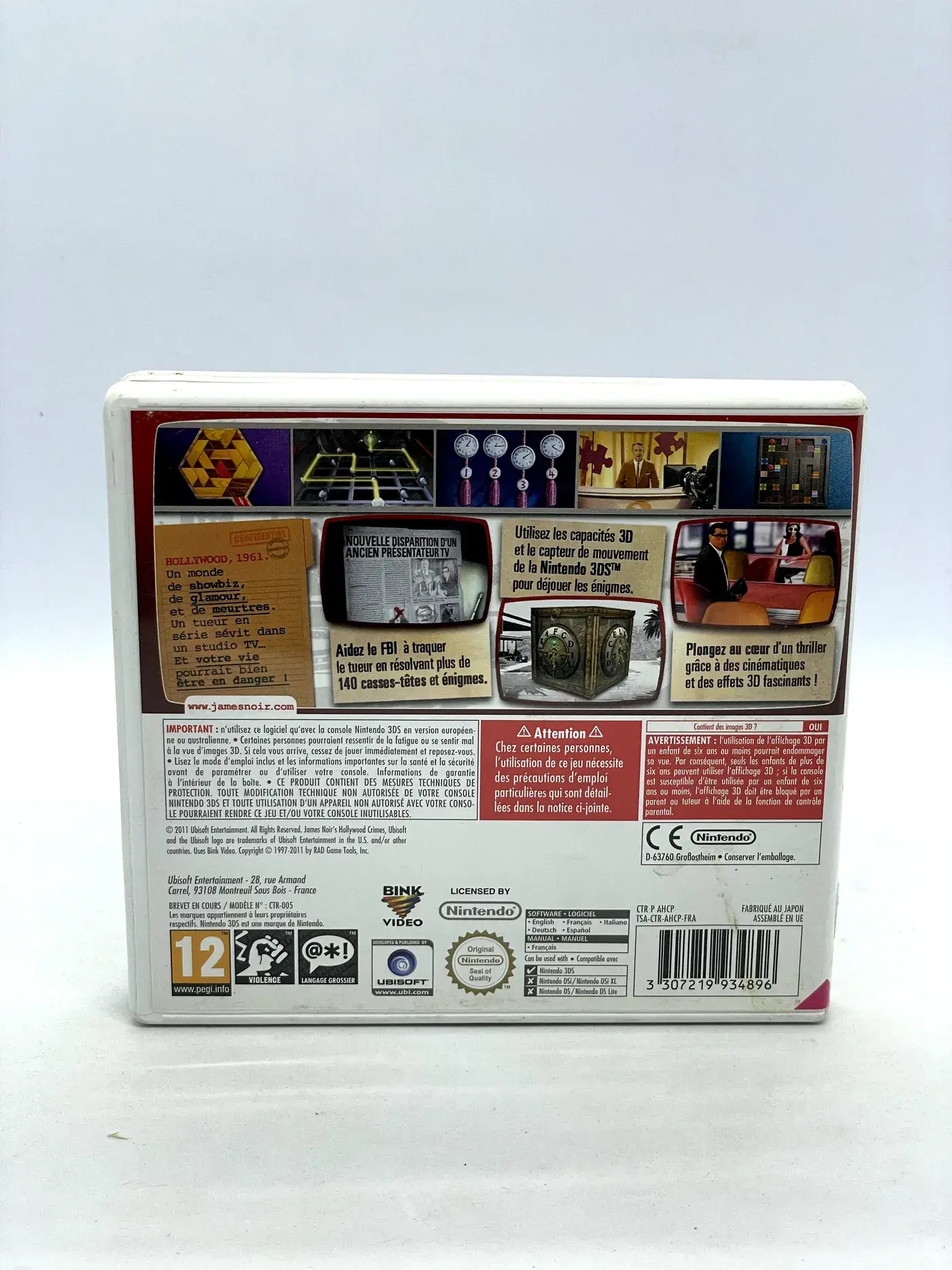 James Noir's Hollywood Crimes 3D Nintendo 3DS
